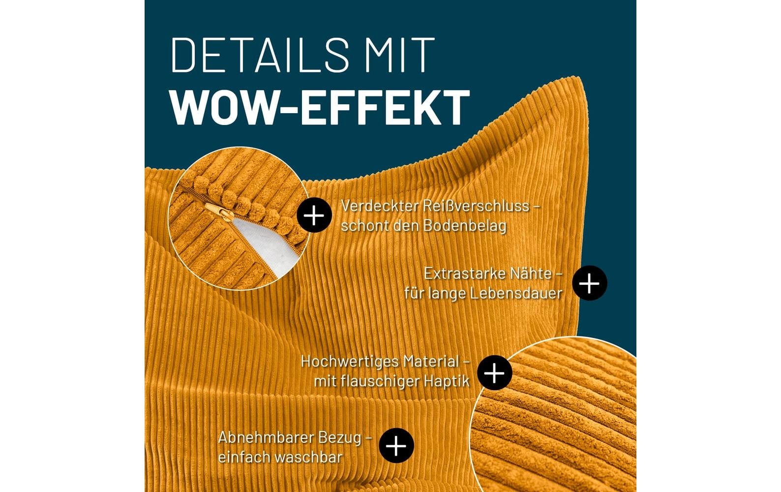 Lumaland Sitzsack »Cord XXL, 380 l«