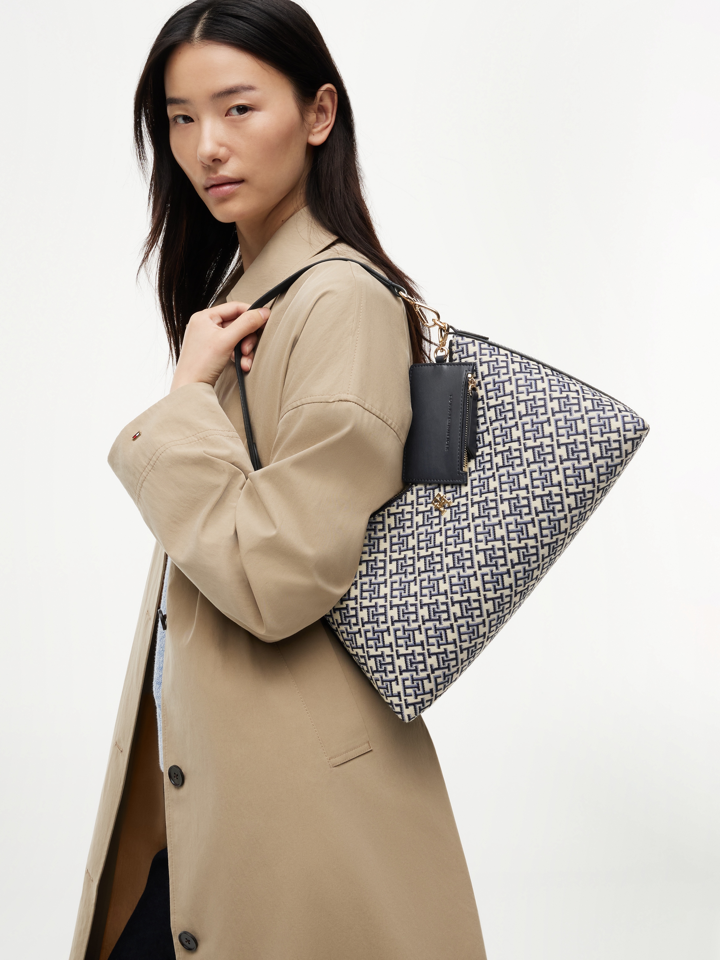 Tommy Hilfiger »TH ICON SHOULDER BAG JACQUARD« Sac à main femme, sac de transport avec broderie logo TH