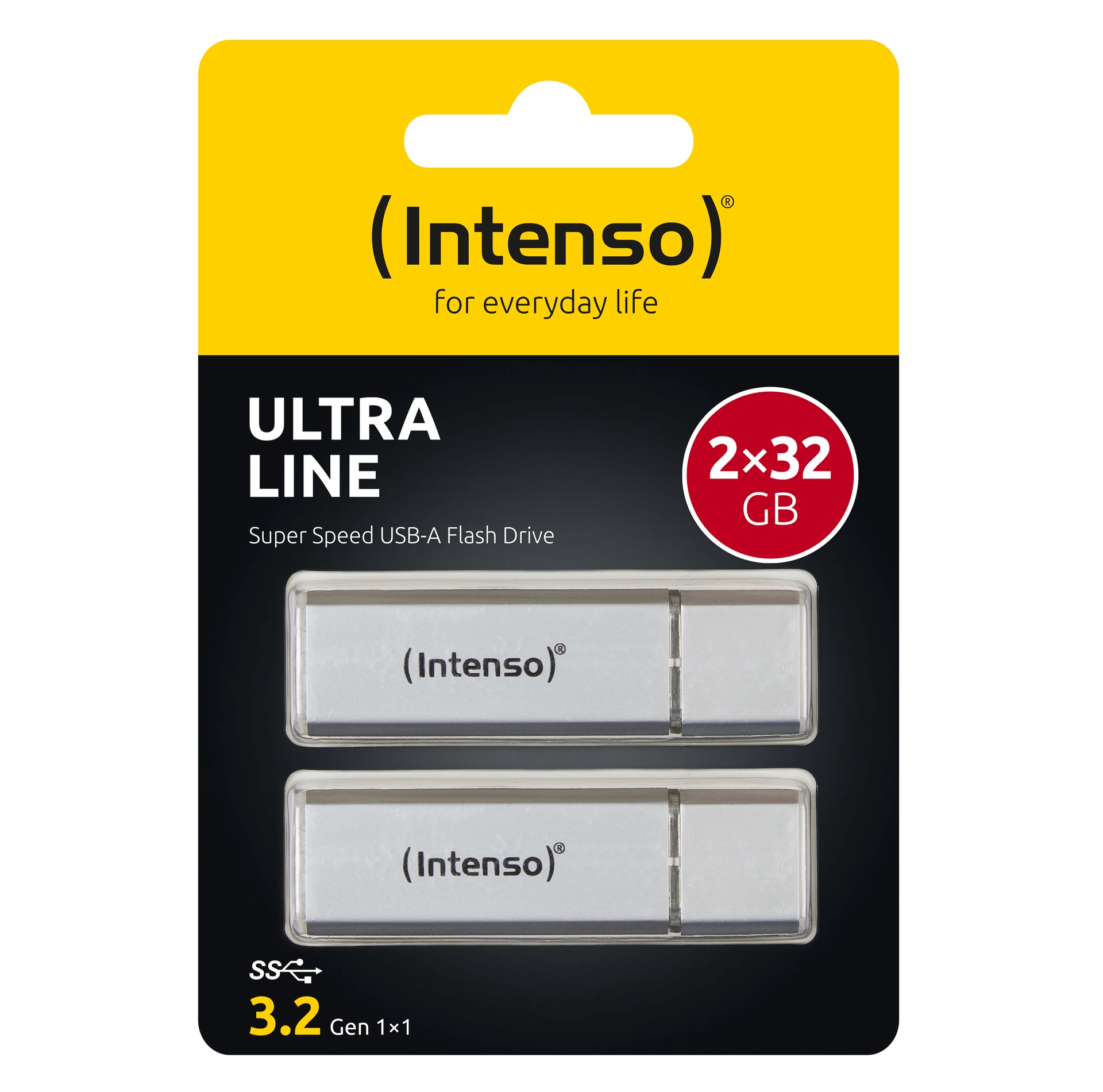Intenso USB-Stick »USB Flash Drive 3.2 32 GB Ultra Line Doppelpack«, (USB 3.2 Lesegeschwindigkeit 70,00 MB/s)