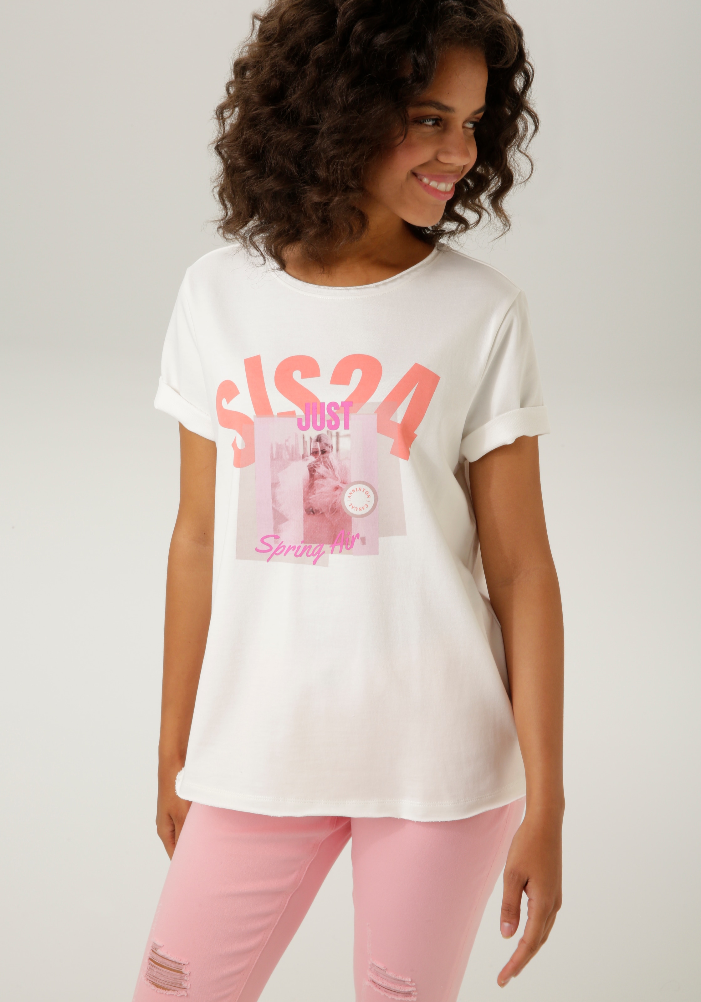 Aniston CASUAL T-Shirt, mit interessantem Frontdruck - NEUE KOLLEKTION