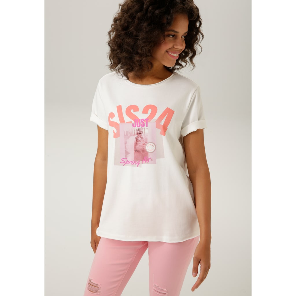 Aniston CASUAL T-Shirt, mit interessantem Frontdruck - NEUE KOLLEKTION