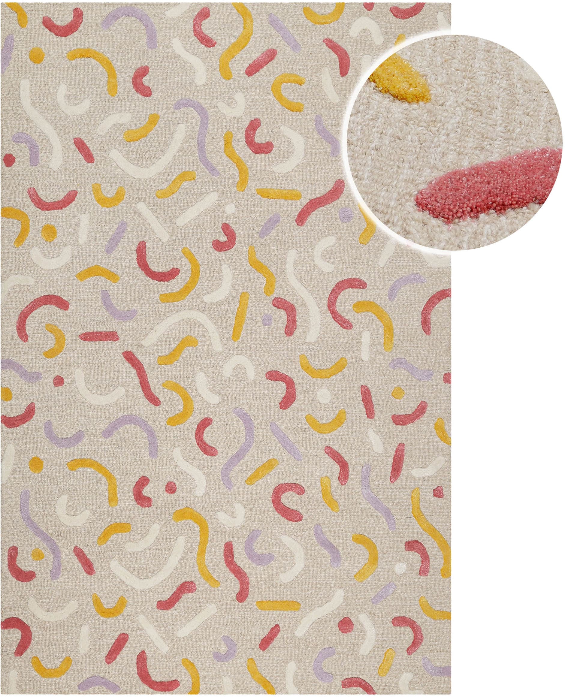 SMART KIDS Tapis pour enfants »Confetti 2.0« Rectangulaire 16 mm Höhe Tapis enfant et de jeu, effet relief, laine vierge, chambre d'enfant