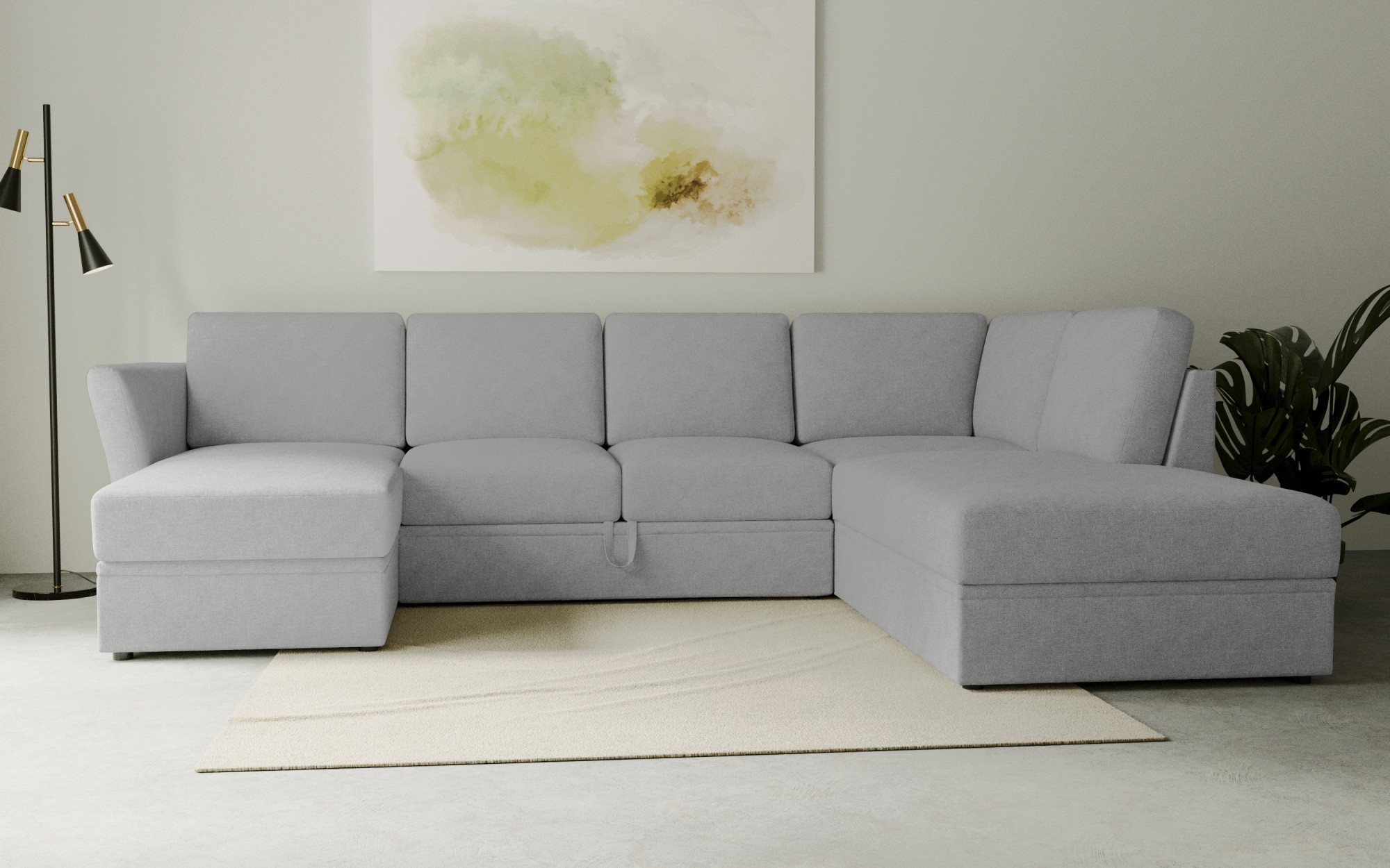 Image of Home affaire Wohnlandschaft "Lavars Schlafsofa" mit Bettfunktion und Stauraum, in zwei verschiedenen Bezugsqualitäten