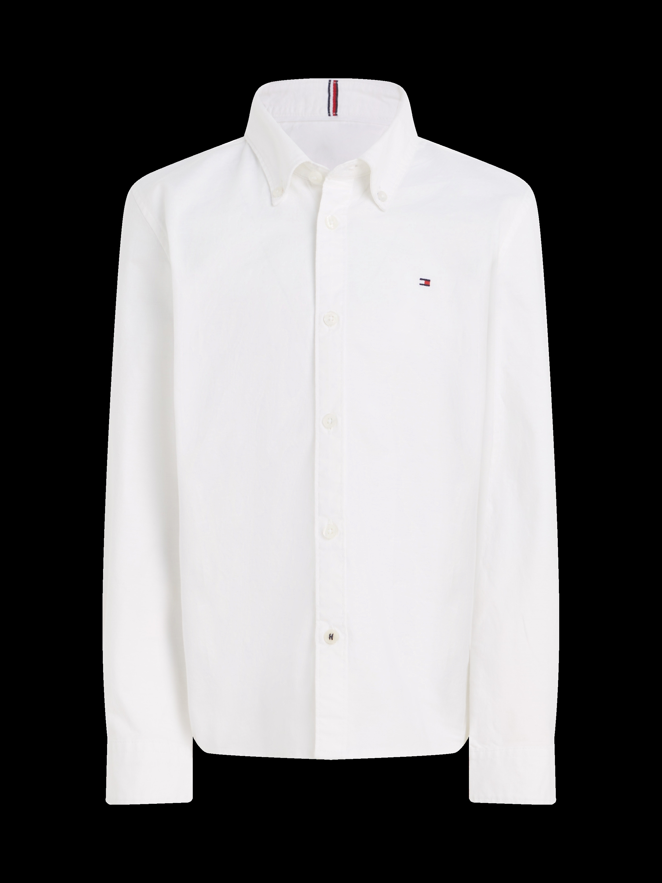 Tommy Hilfiger Langarmhemd »BOYS STRETCH OXFORD SHIRT L/S«, Kinder bis 16 Jahre, Button-down-Kragen, Langarm, Logo-Flag