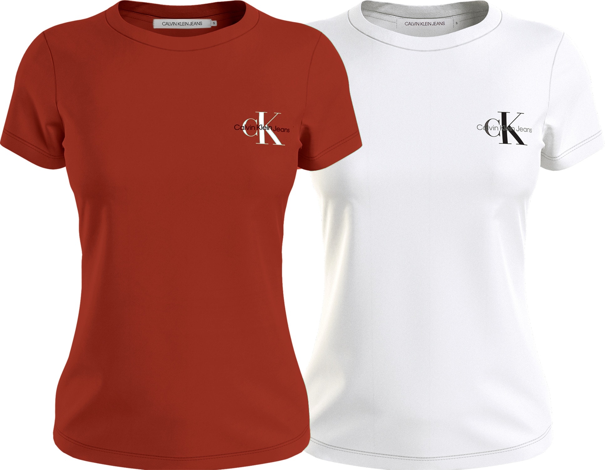 Calvin Klein Jeans Plus T-Shirt »PLUS 2-PACK MONOLOGO SLIM TEE«, in grossen Grössen