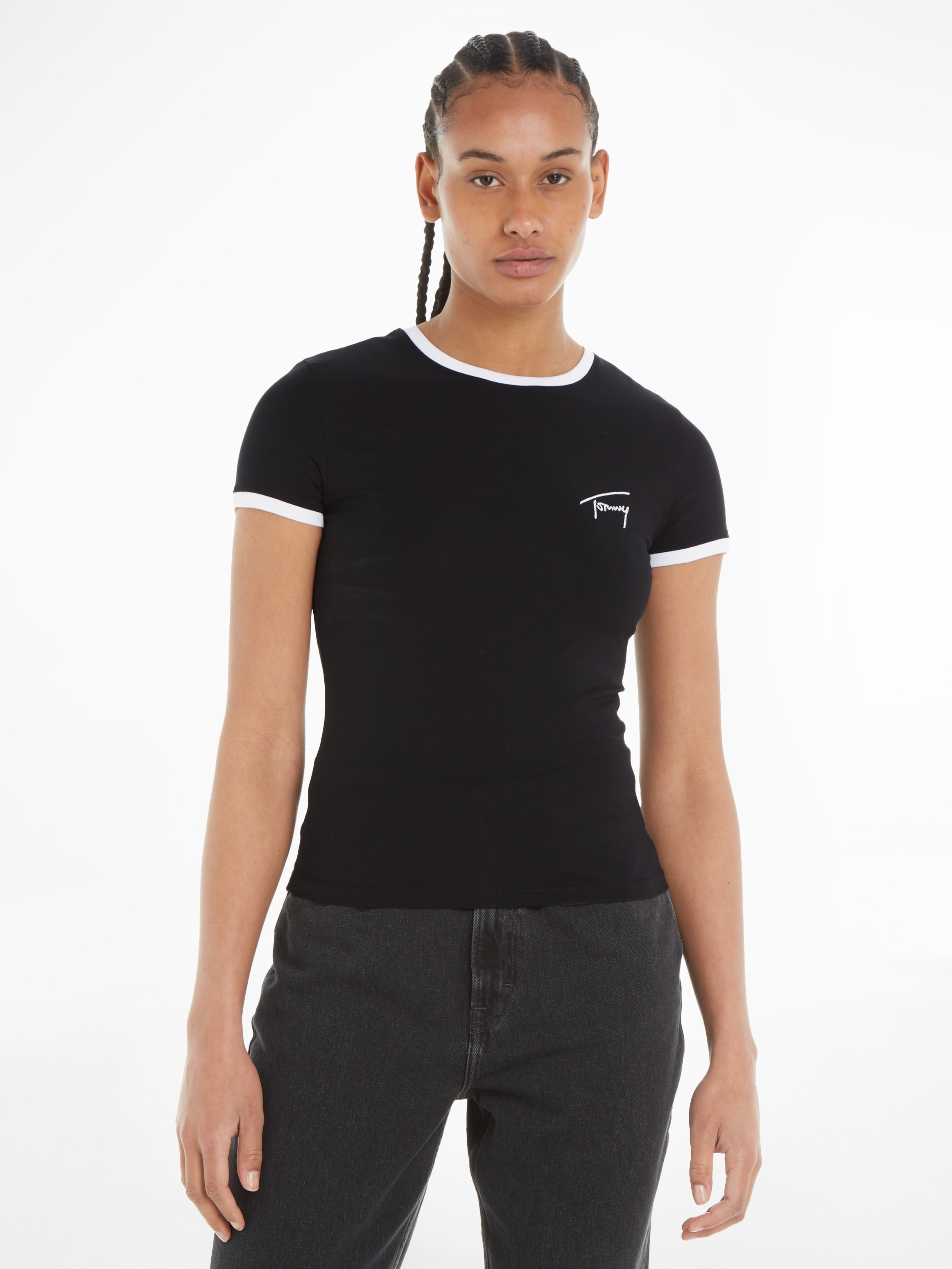 Tommy Jeans T-Shirt »TJW SLIM SIGNATURE TEE SS«, mit Rundhalsausschnitt-Tommy Jeans 1