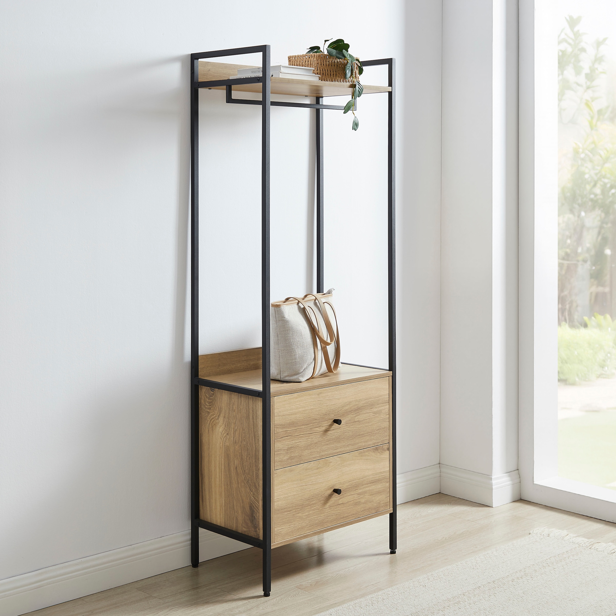 GOODproduct Garderobenschrank »Tayler« Melamin-Tischplatte, pulverbeschichtetem Metallgestell, Höhe 180 cm