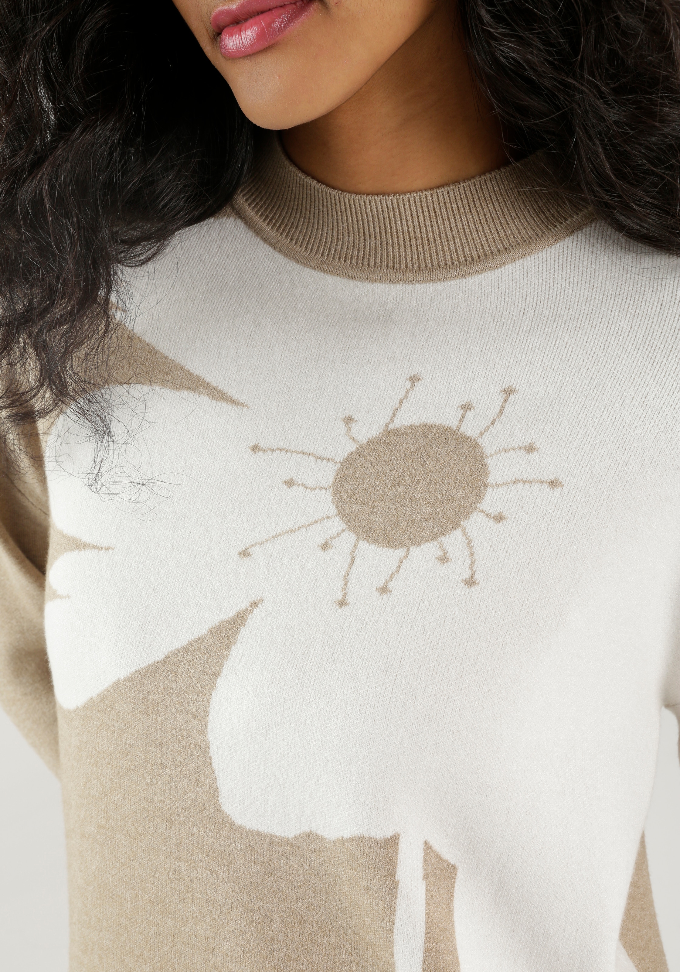 Aniston SELECTED Strickpullover, mit plakativem Blumendessin