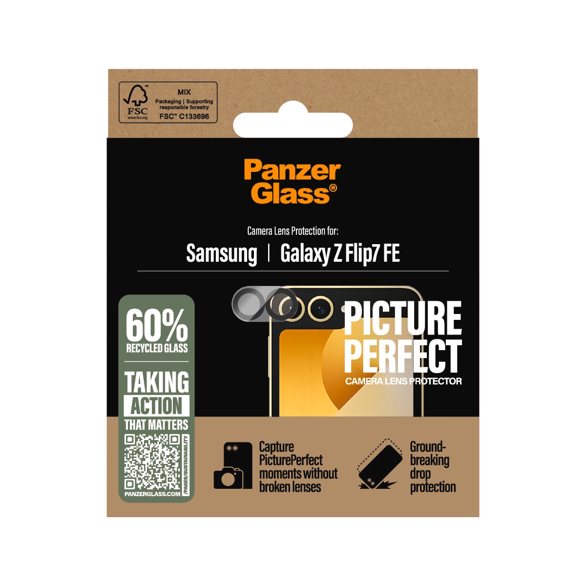 CARE by PanzerGlass Verre de protection pour appareil photo »Camera Lens Protector« für Samsung Galaxy Z Flip7 FE Objektivschutz, Kameraschutz, Linsenschutz, kratz- & stossfest
