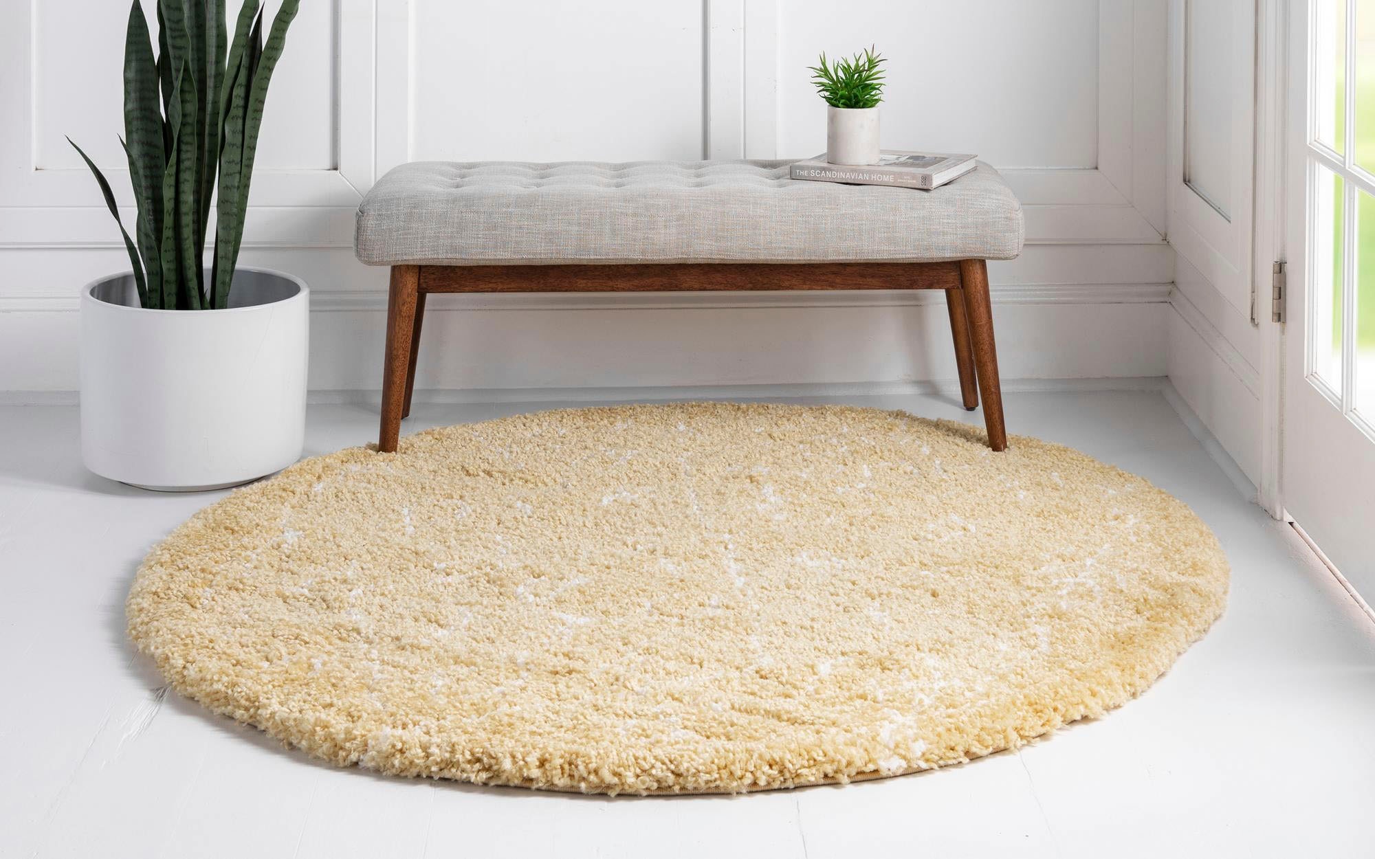 Myflair Möbel & Accessoires Hochflor-Teppich »Temara Shag Lagerräumung«, rund, 51 mm Höhe, gewebt, Scandi Design, ideal im Wohnzimmer & Schlafzimmer
