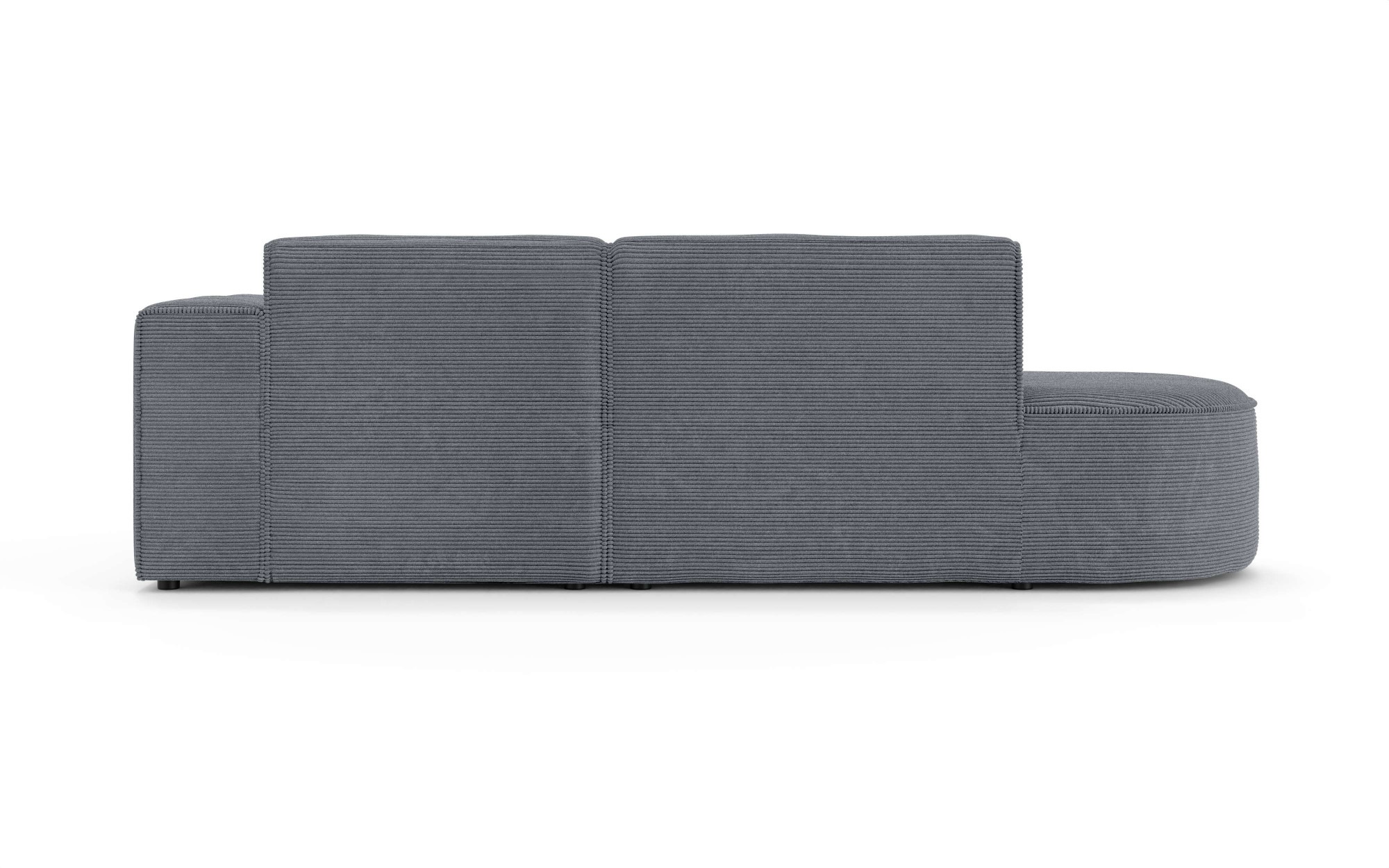 GOODproduct Canapé d'angle »ADELLA XL Design-Sofa mit Recamiere rechts/links, 263/159/76 cm« L-Form XL mit Wellenunterfederung, runde Form, auch in Cord