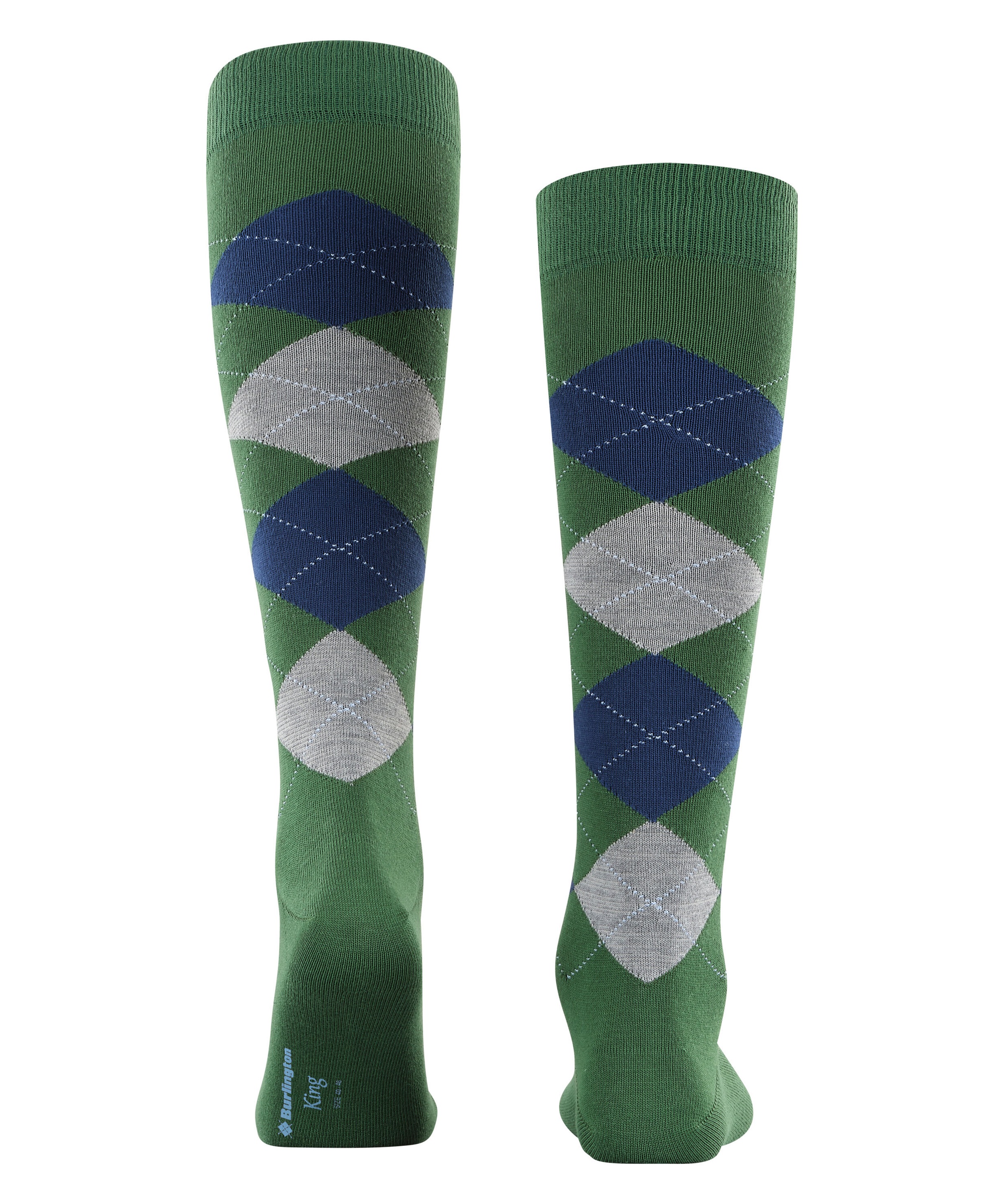 Burlington Mi-bas »King« Taille unique 40-46, motif Argyle, coton peigné