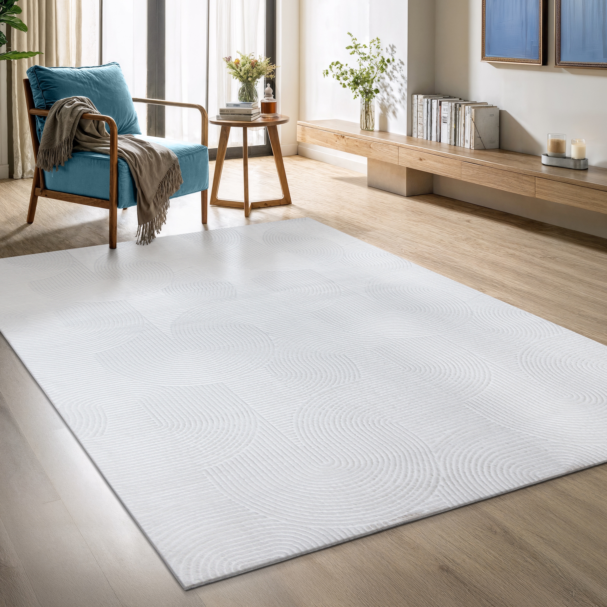 GOODproduct Designteppich »Zoelle 3D Optik/Hoch-Tief Effekt« rechteckig 8 mm Höhe mit Anti-Rutsch-Rücken, angenehm weich, Teppich Wohnzimmer Boho Design