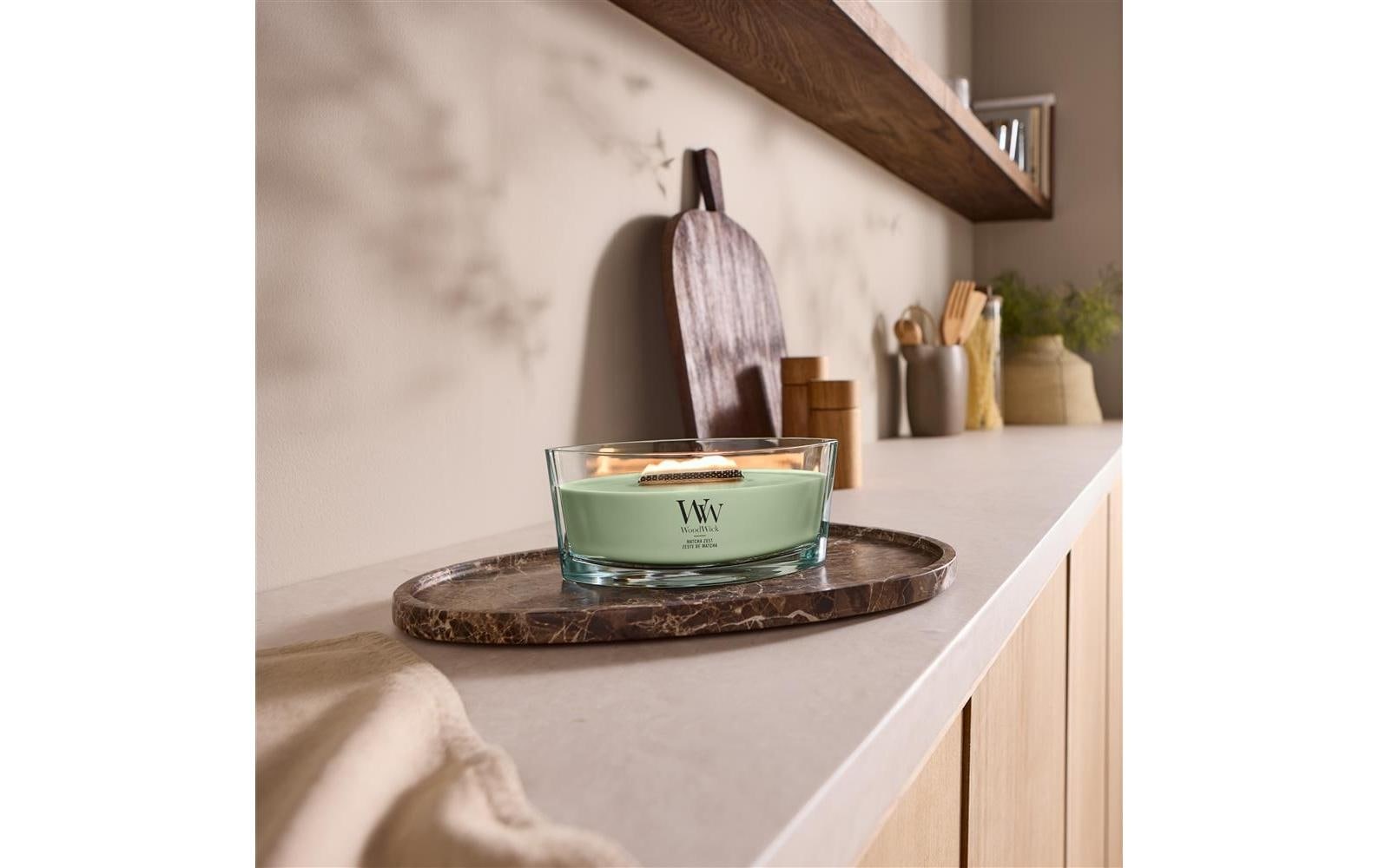 Image of Woodwick Duftkerze "Matcha Zest Ellipse"