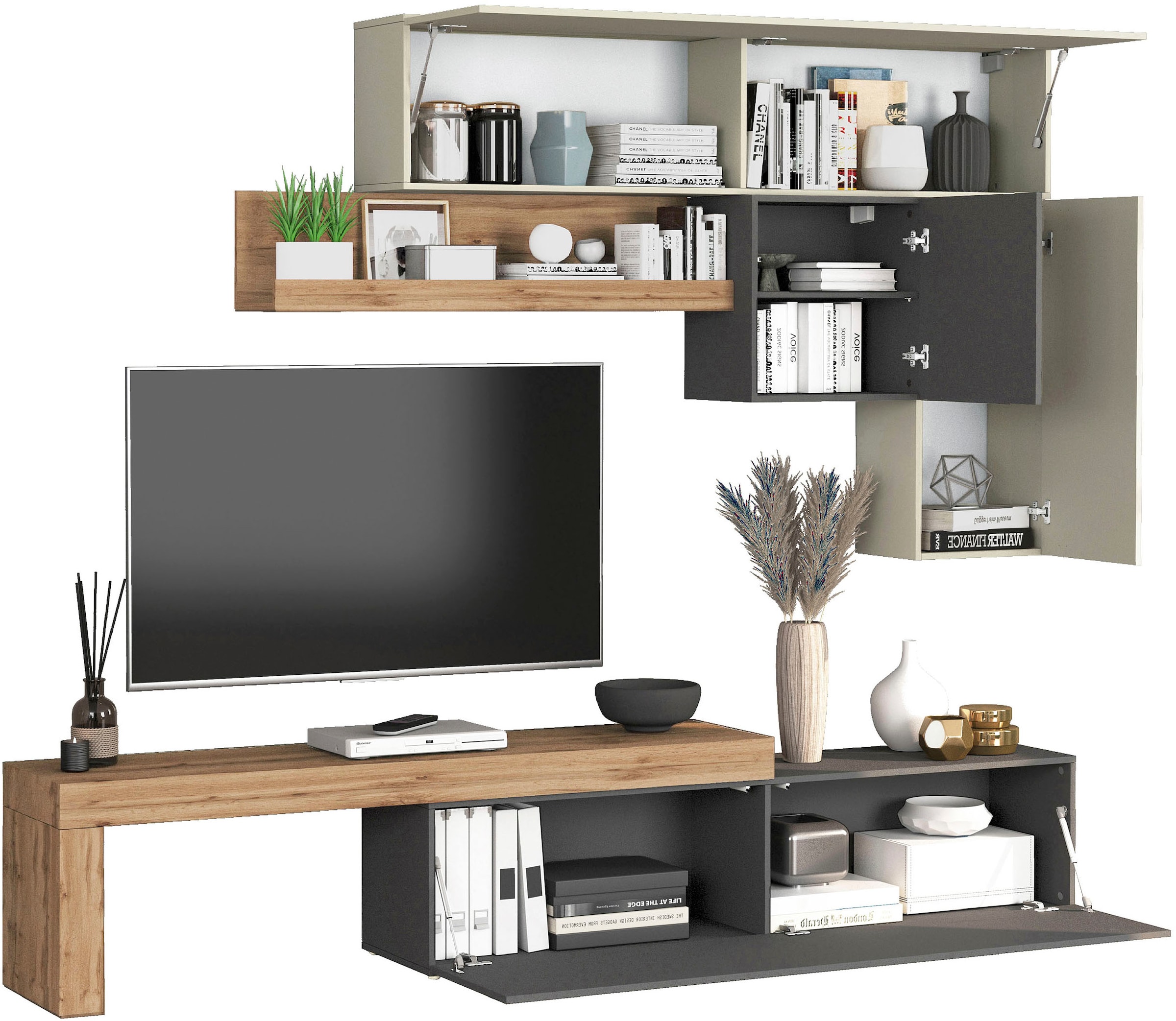 GOODproduct Wohnwand »Chronos Wohnwand, Medienwand, 5-er set« Set, 5 Stk. tlg.