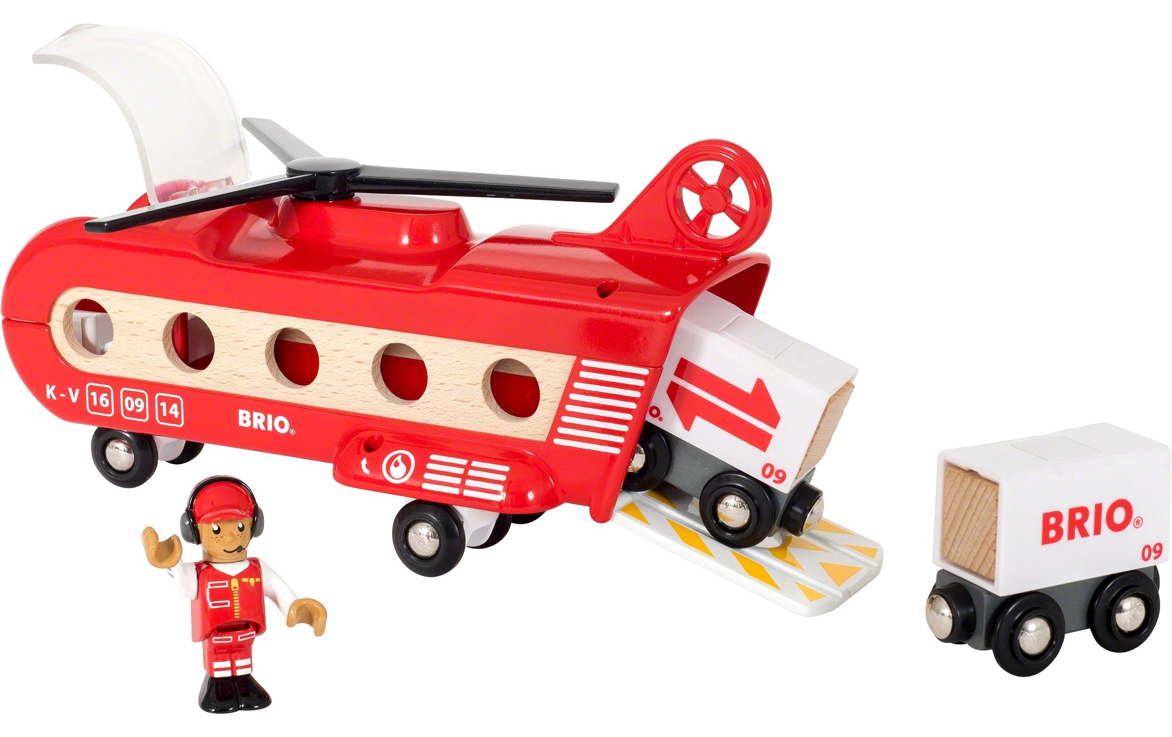 Image of BRIO Spielzeug-Hubschrauber "Eisenbahn-Transporthubschrauber"