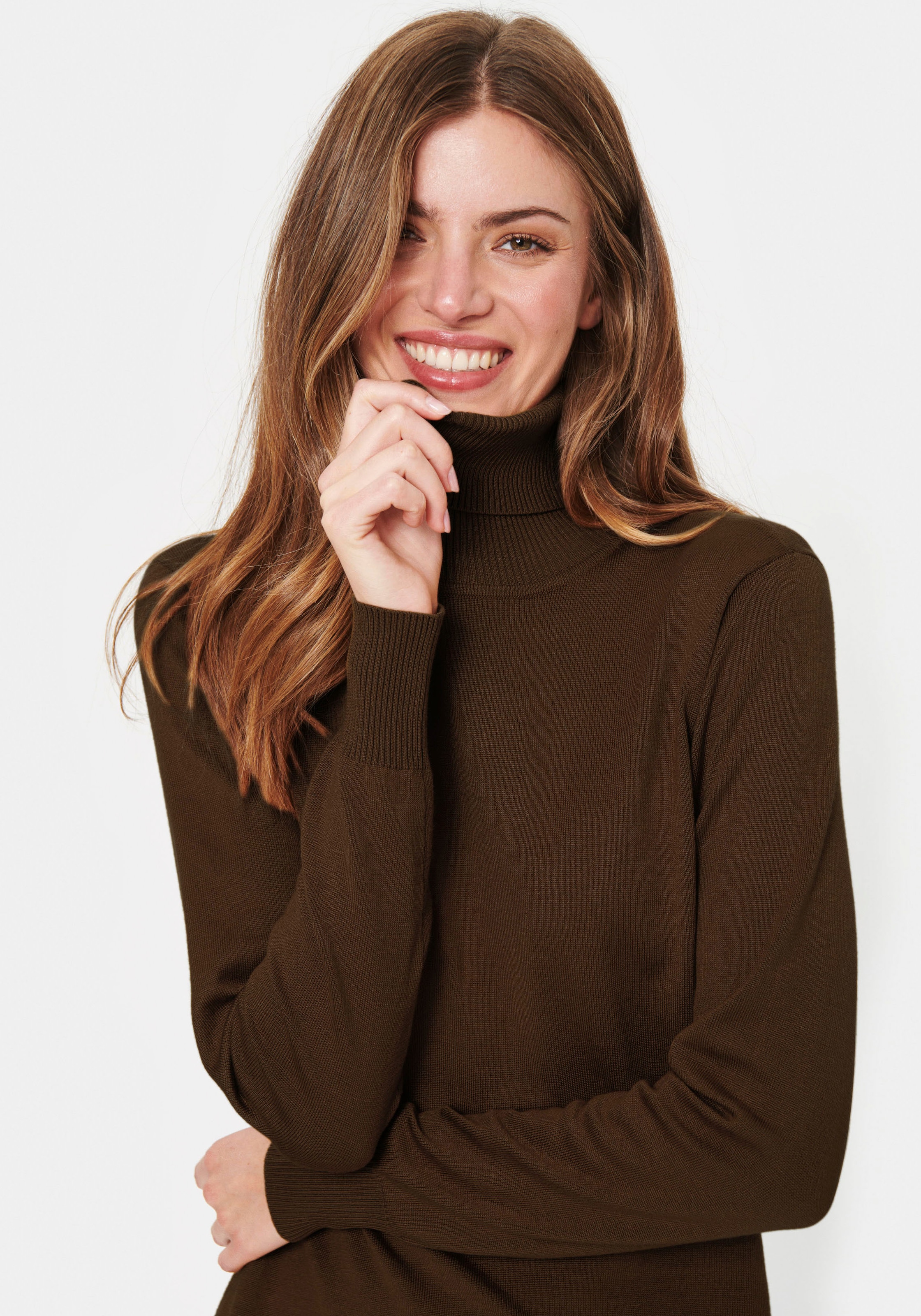 Saint Tropez Robe en tricot »SZ-Roll-neck Long Dress« avec col roulé