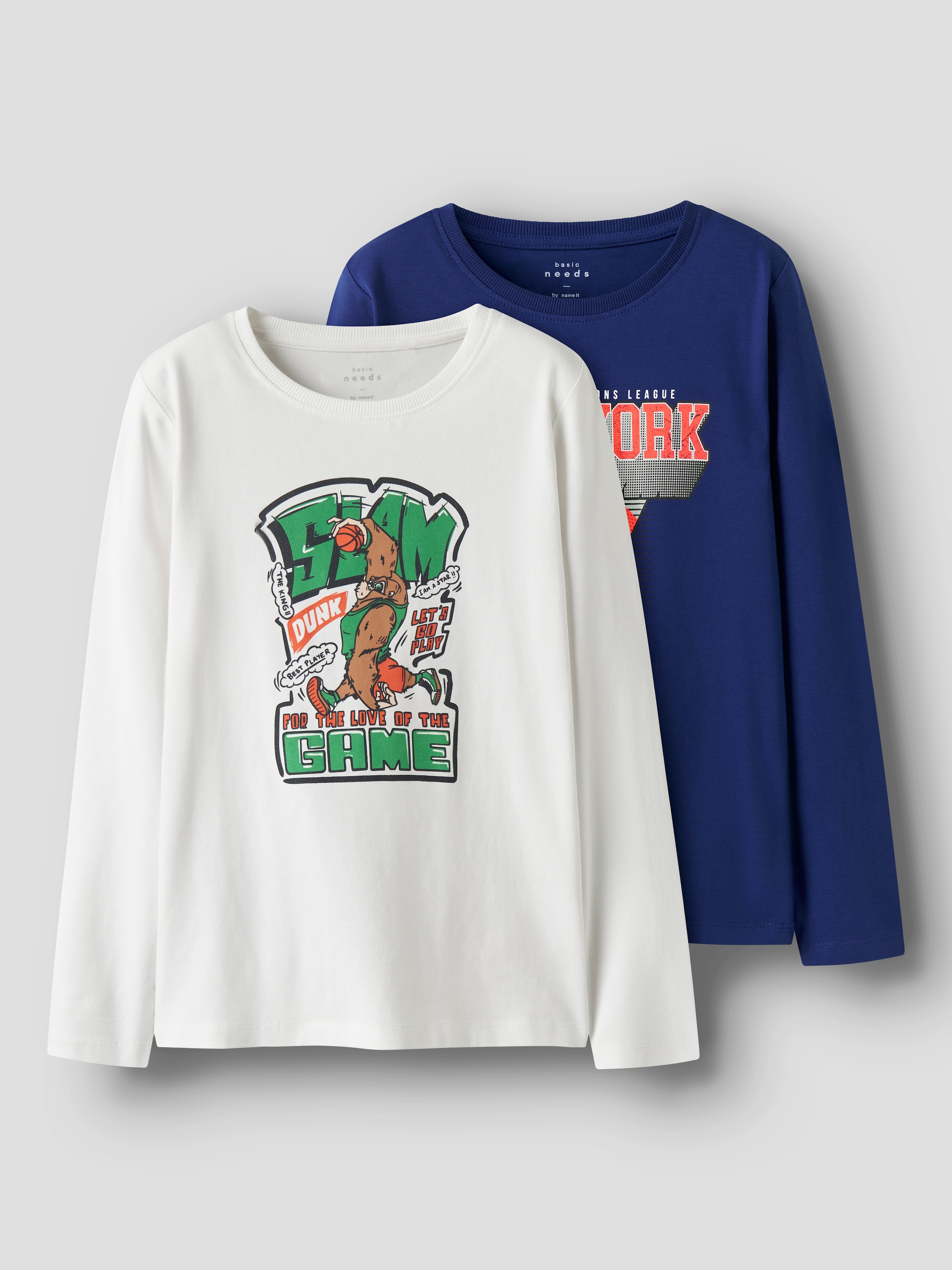 Image of Name It Langarmshirt "NKMVUX 2P LS TOP" Packung, 2 Stk. Baumwollmischung, regular fit