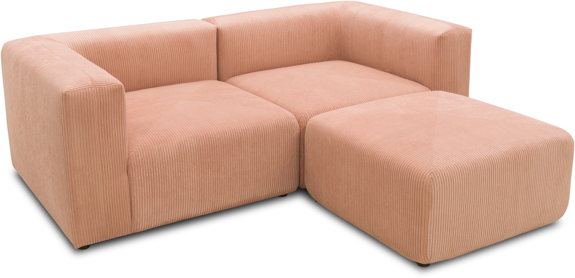 RAUM.ID Ecksofa »Gerrid L-Form«, Cord, Modulsofa, bestehend aus 2 Eckelementen + 1 Hocker