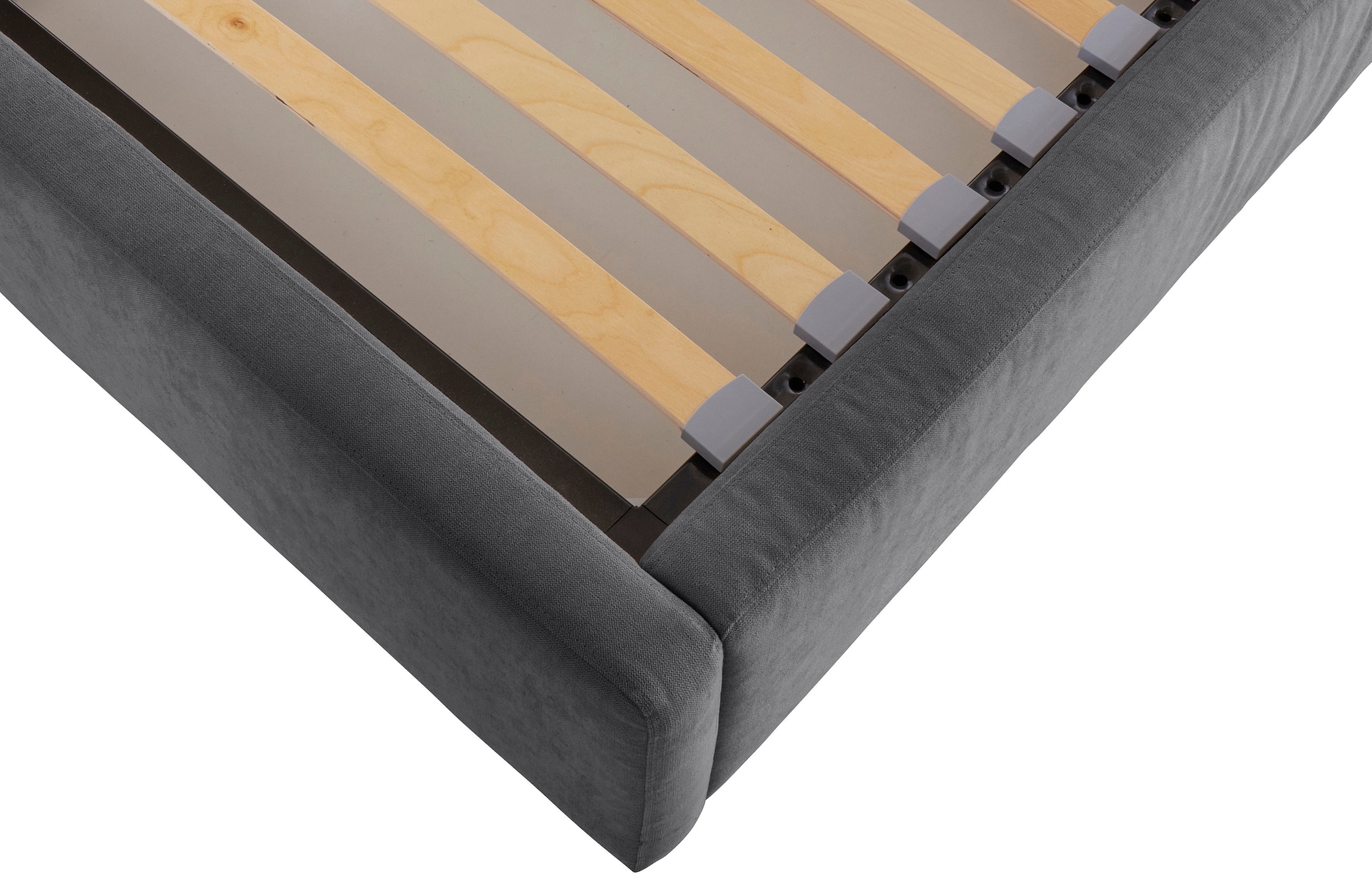 Leonique Lit rembourré »Louanne« mit schöner Knopfheftung im Rückenteil, inkl. Bettkasten