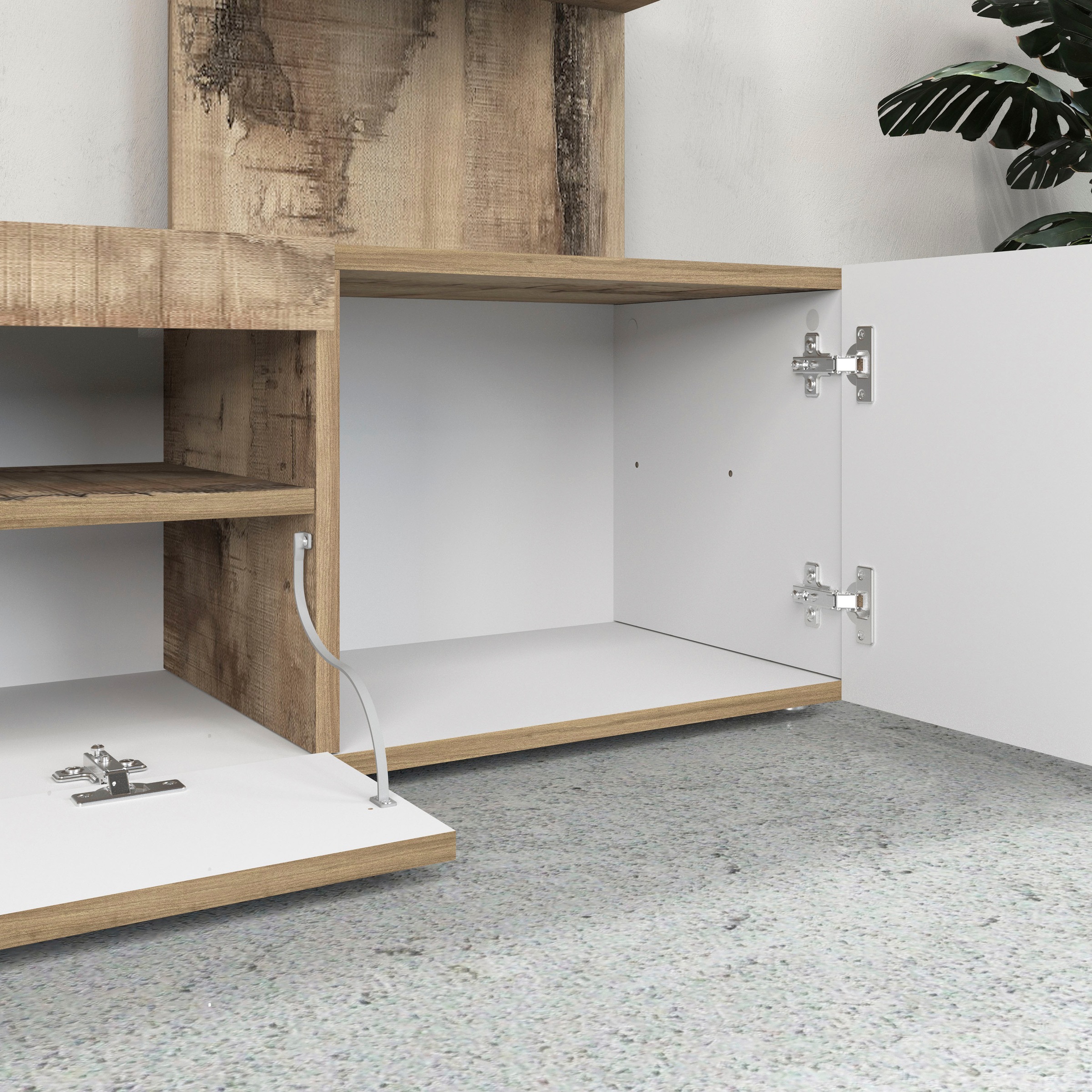 GOODproduct Wohnwand »Wohnwand New Egypt, Anbauwand, Medienwand, Wohnzimmerwand« Weiss in Hochglanz, alle anderen Farben in matter Ausführung., 4 Stk. tlg.