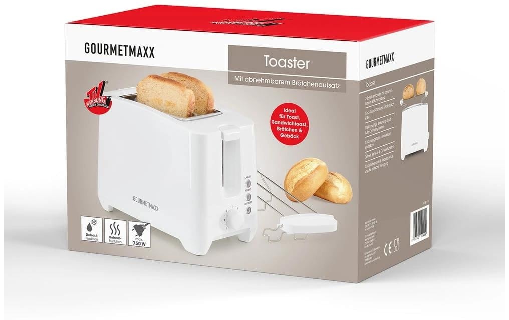 GOURMETmaxx Grille-pain »Toaster Weiss« für 2 disques