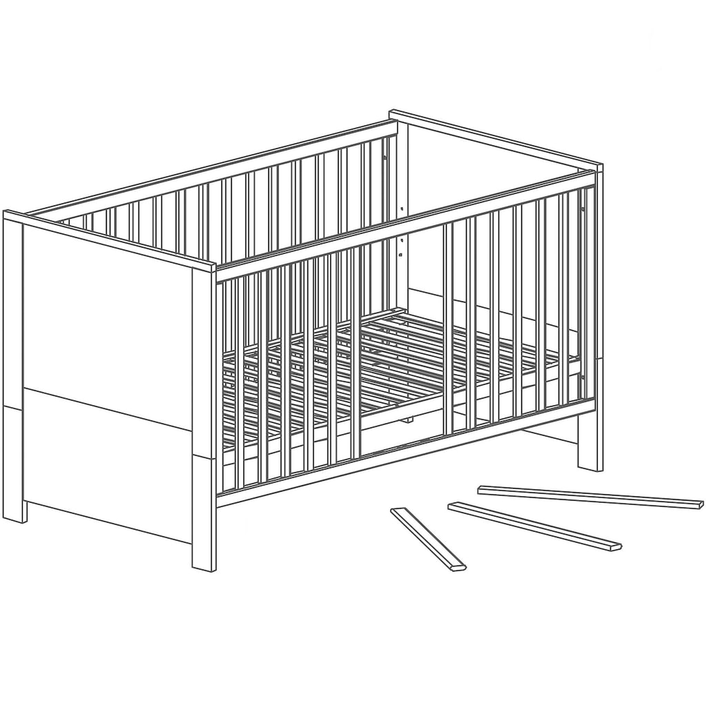 roba® Babymöbel-Set »Olaf«, (Spar-Set, 2 St., Kinderbett, Wickelkommode)