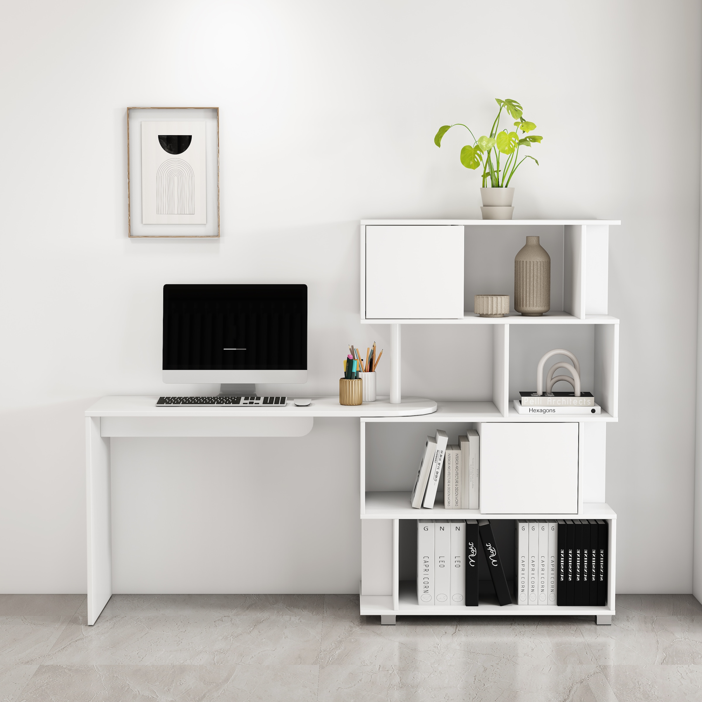 GOODproduct Schreibtisch »Inovo« Set,  als Eckschreibtisch oder Schreibtisch nutzbar, viel Stauraum