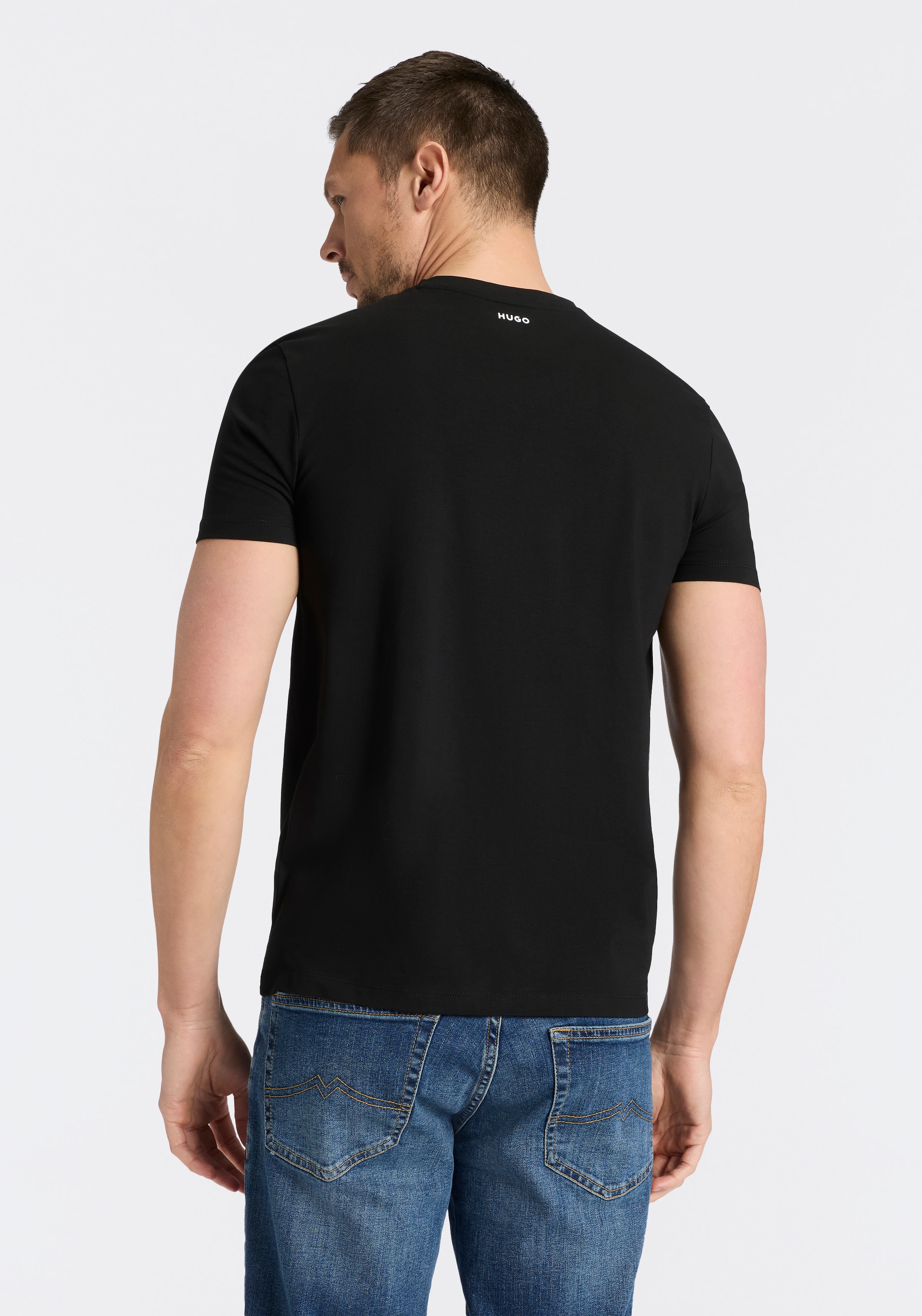 HUGO T-shirt »HUGO-V« Paquet, 2er,  V-Ausschnitt, Slim-Fit, HUGO Logo-Print