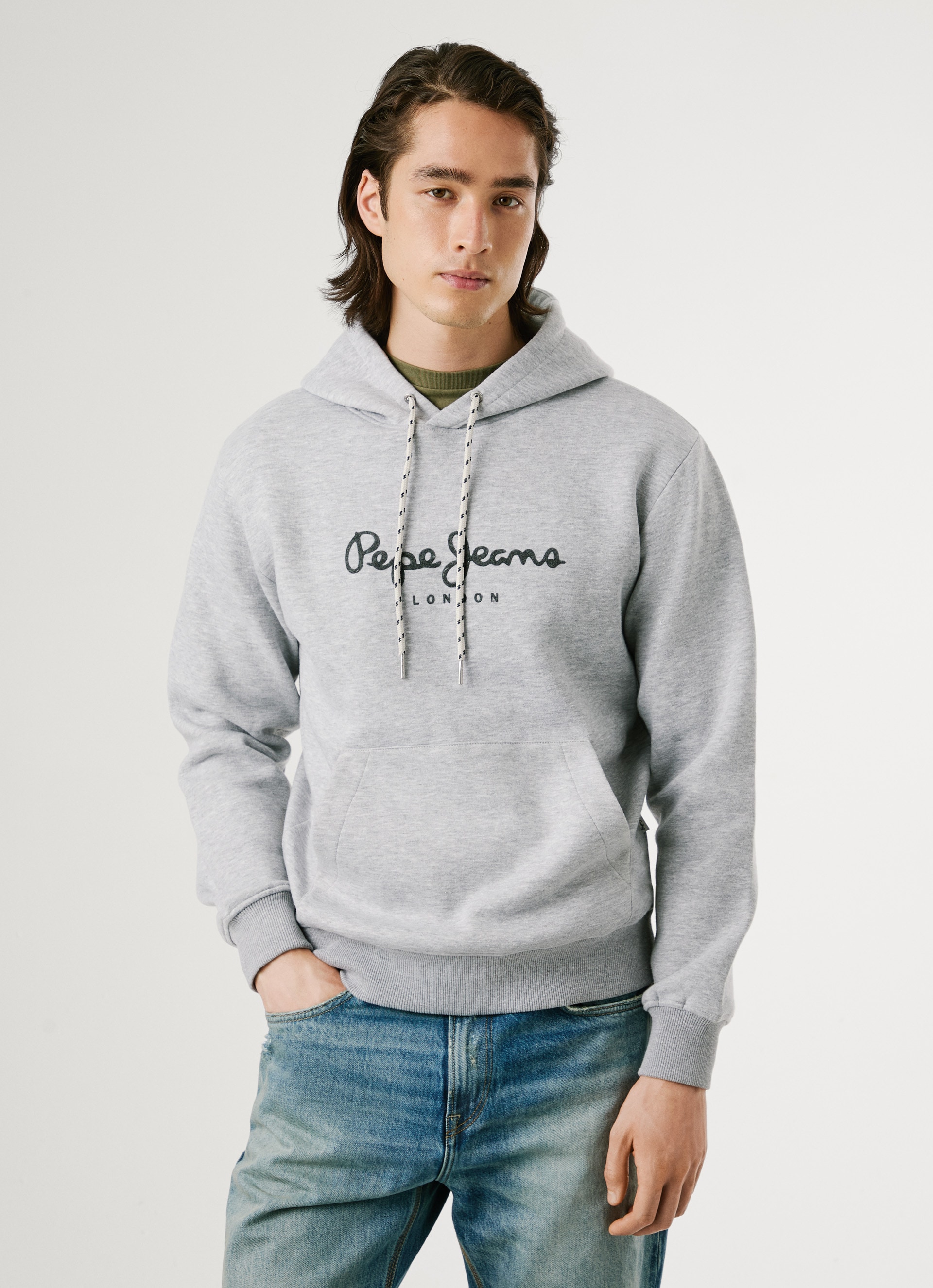 Image of Pepe Jeans Hoodie "MACBETH MELANGE", Regular Fit mit Kordelzug