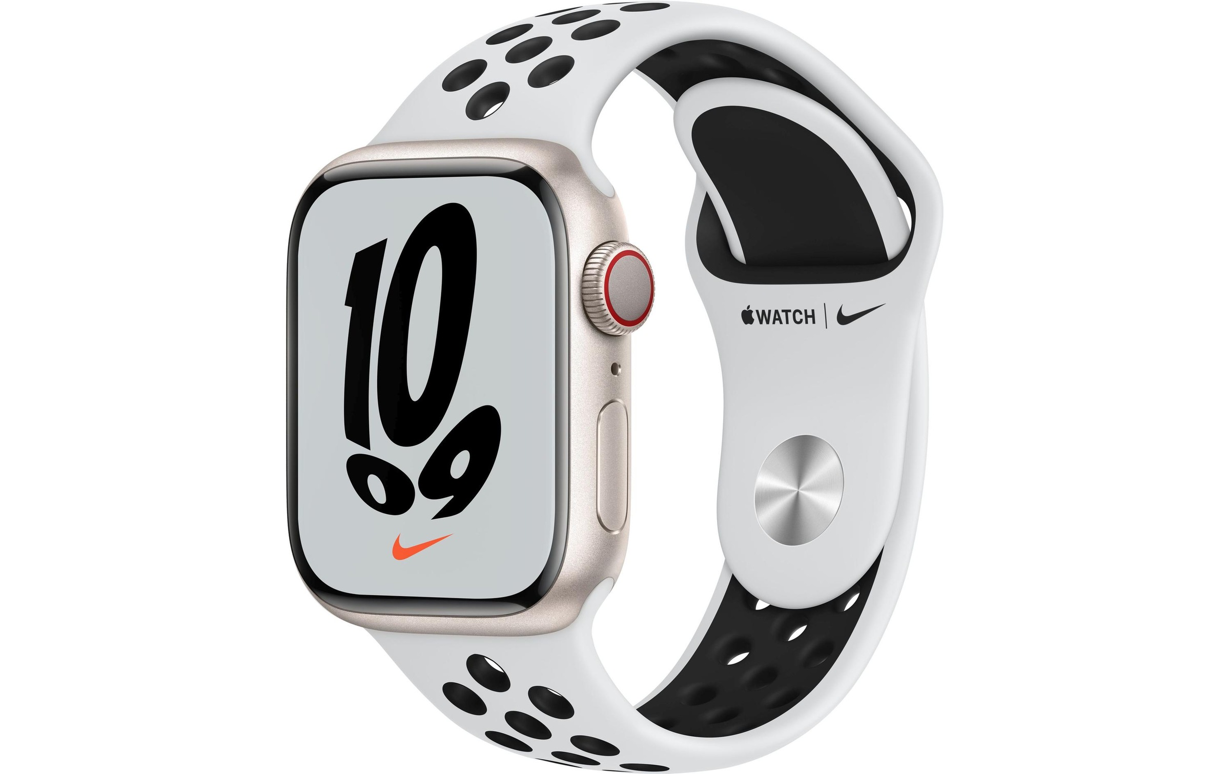 Image of Apple Smartwatch »Serie 7, GPS, 41 mm Aluminiumgehäuse mit Nike-Sportarmband«, (Watch OS MKJ33FD/A) bei Ackermann Versand Schweiz