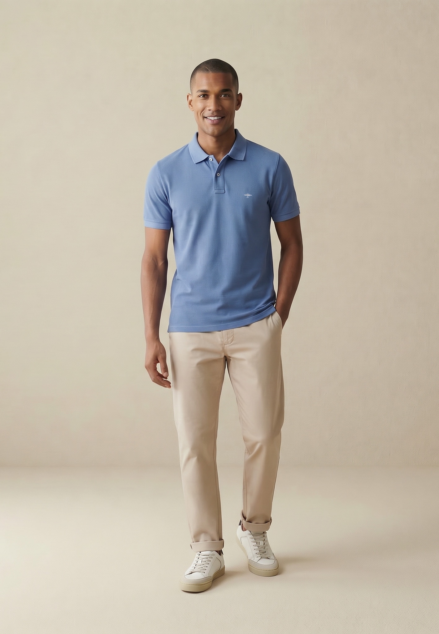 FYNCH-HATTON Poloshirt normale Passform, mit 2-Knopf-Polokragen, aus Baumwolle
