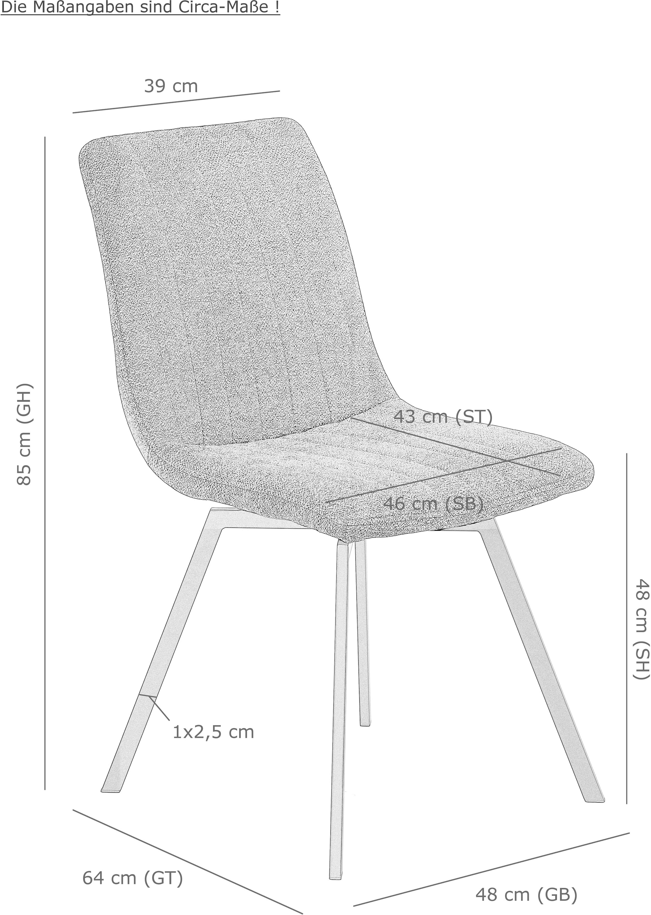 HELA 4-Fussstuhl »MARION«, (Set), 2 St., Boucle, 360° drehbar, Stoff in Boucleoptik, 2er und 4er Set