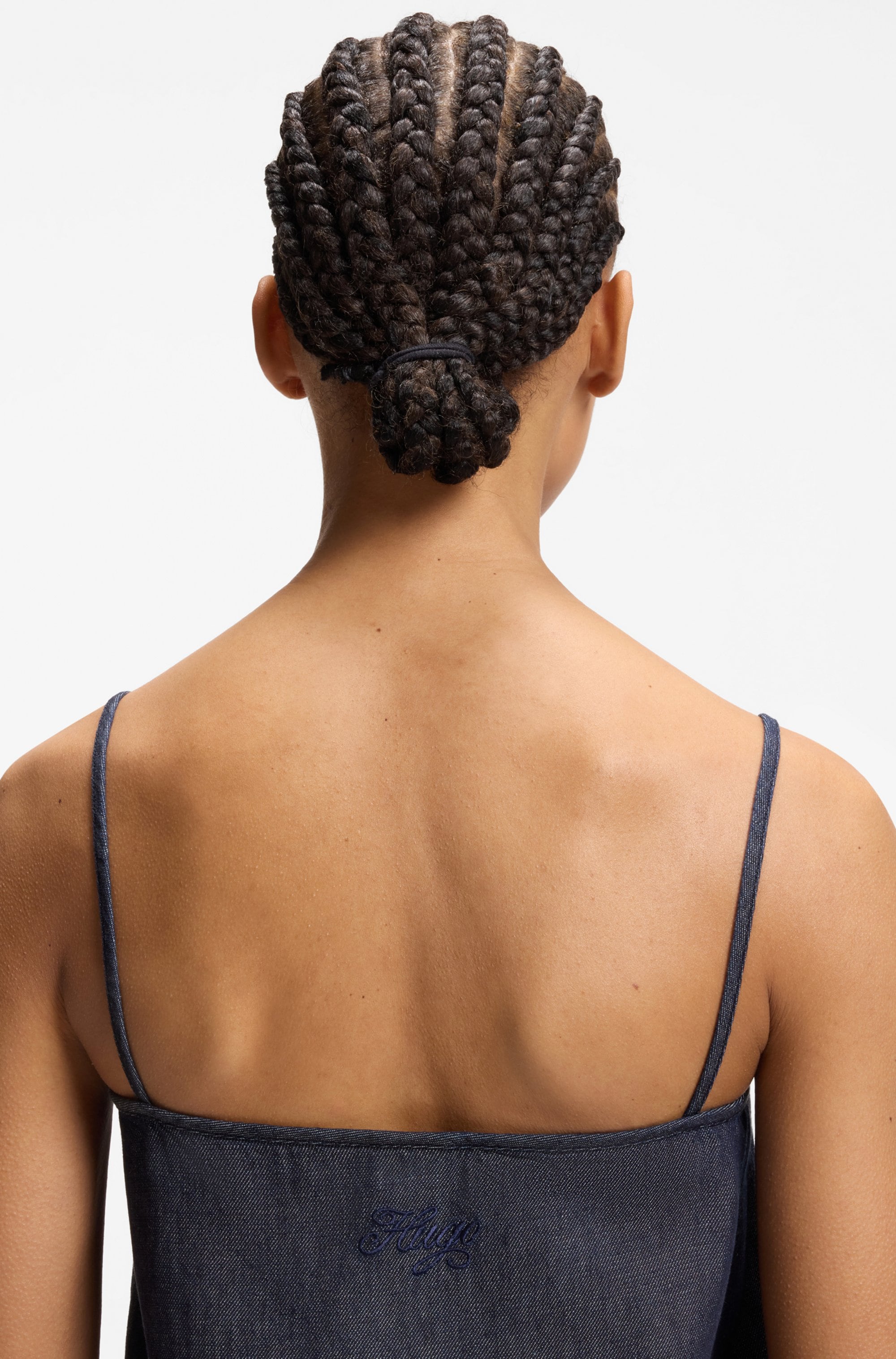 HUGO Mini-robe »Kabati« aspect denim, ourlet abaissé