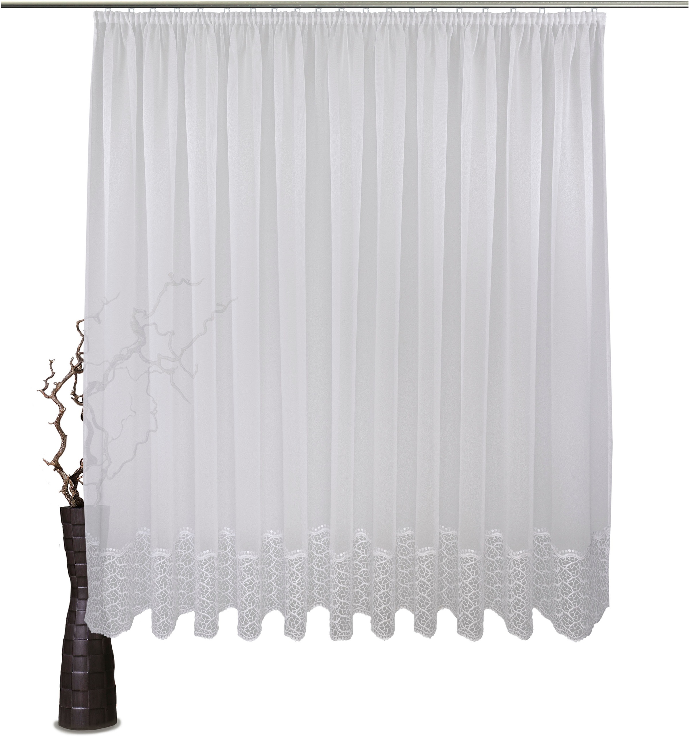 Image of VHG Gardine nach Mass »Adeline«, (1 St.), Stickerei, 1 Kante,Blüten bei Ackermann Versand Schweiz