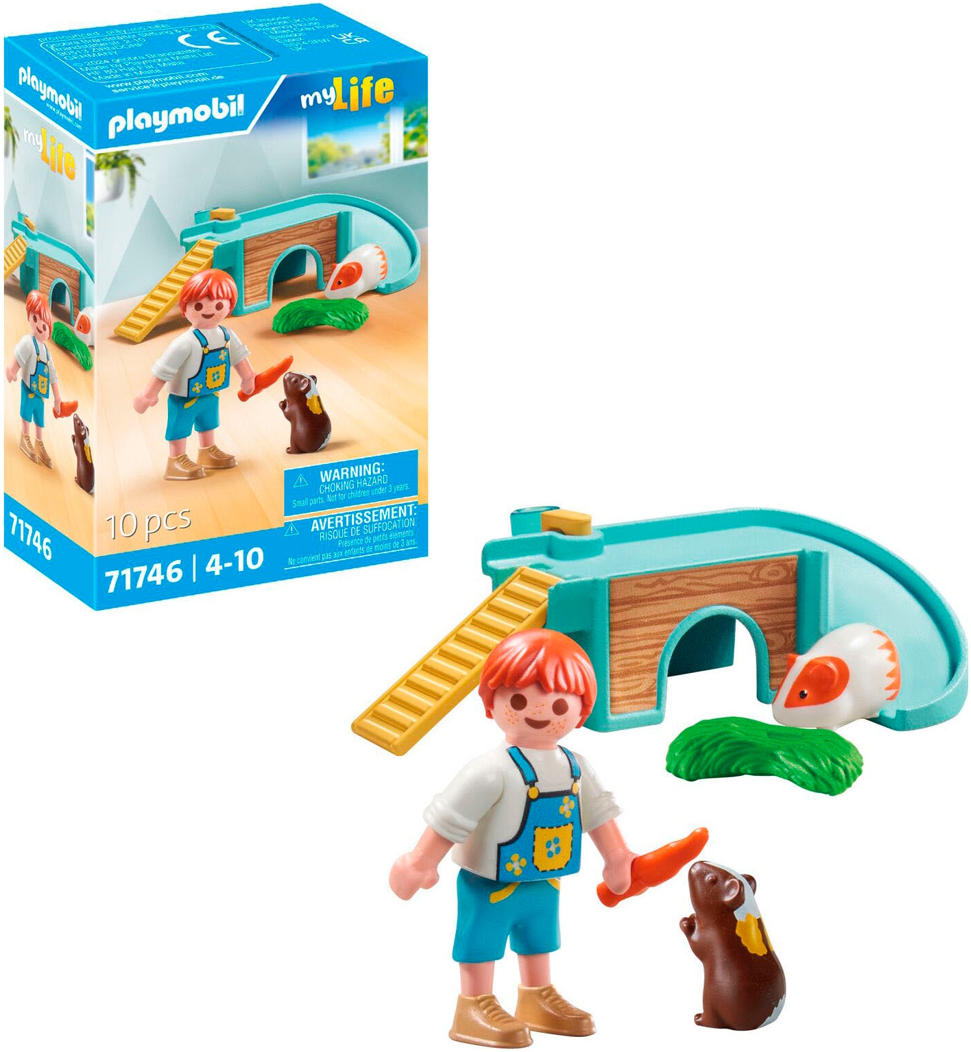 Playmobil® Konstruktions-Spielset »Junge mit Meerschweinchen (71746), Playmobil My Life«