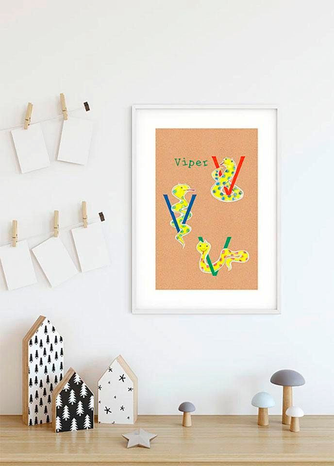 Komar Bild »ABC Animal V«, Buchstaben, (1 St.), Wandbild zur Dekoration - ohne Rahmen