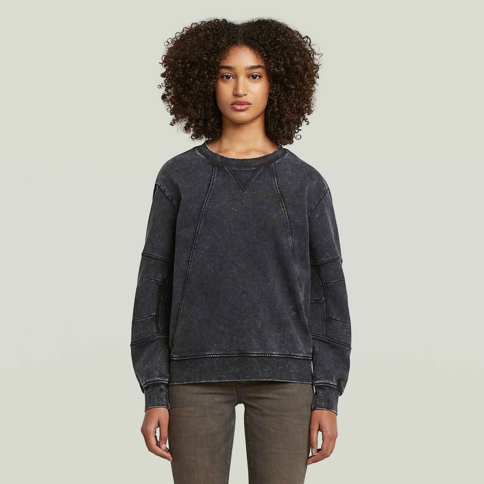 Image of G-STAR Sweatshirt "Washed 3D Sleeve A line", in Rundhalsform
