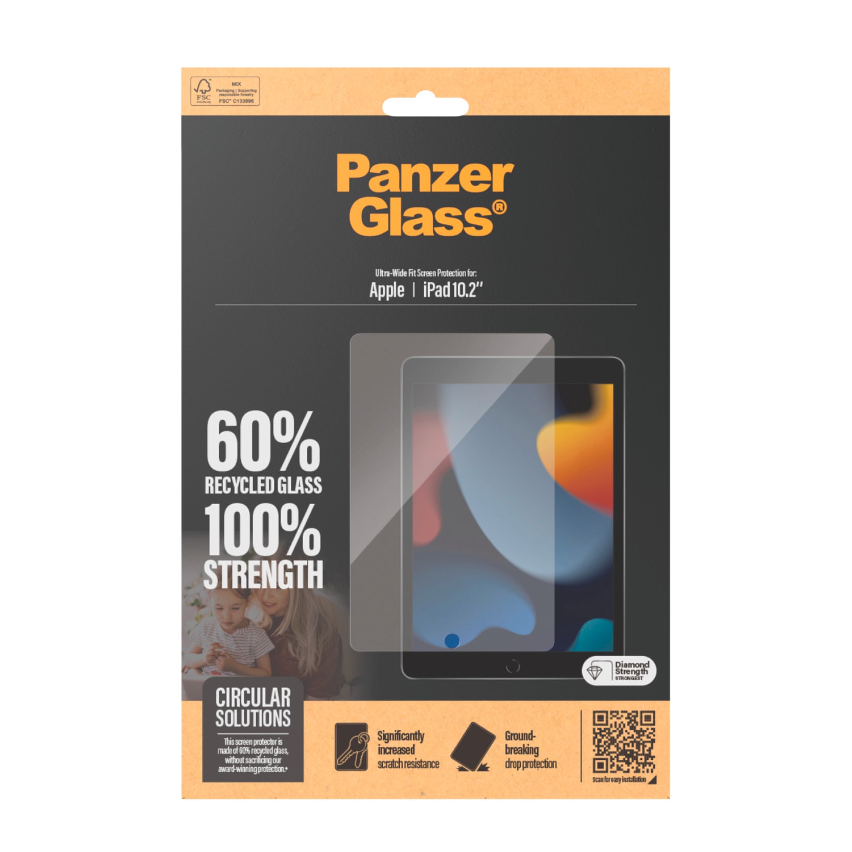 CARE by PanzerGlass Displayschutzglas »Ultra-Wide Fit Screen Protection«, für Apple iPad 10.2'', Displayschutzfolie, Schutzfolie, Bildschirmschutz, kratz- & stossfest
