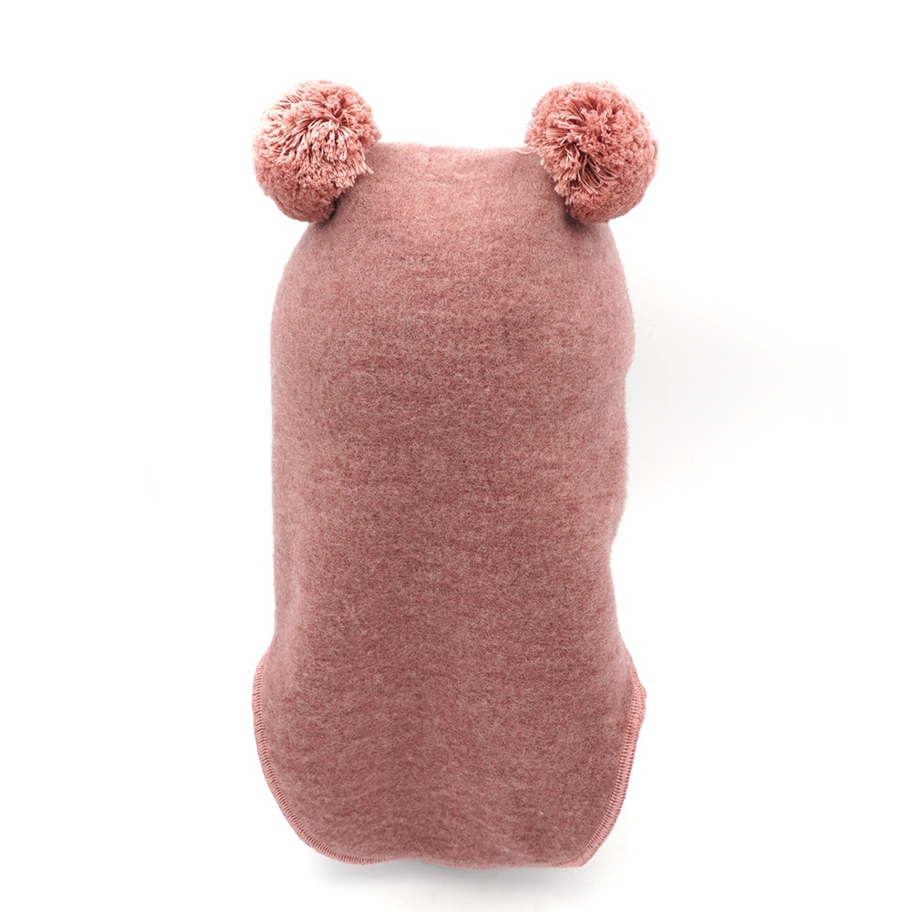 MAXIMO Schlupfmütze Wolle, gefüttert, mit zwei Bommeln, Rippstrickbünchen