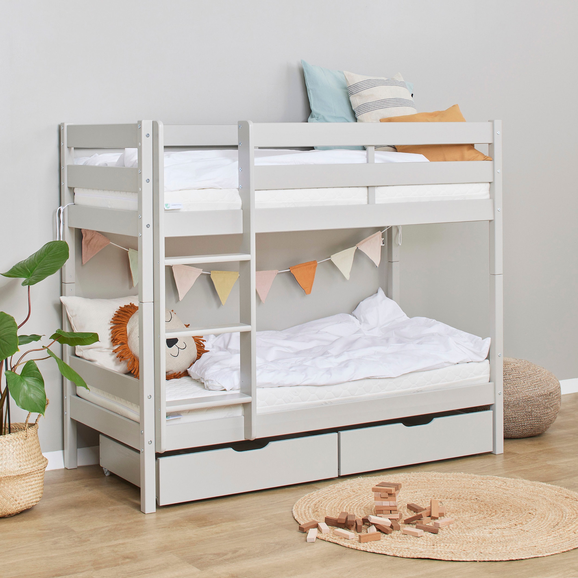 Hoppekids Lit superposé »ECO Comfort Kinderbett 90x200 oder 70x160 aus Massivholz in 4 Farben« TÜV, FSC und Nordisches Umweltzeichen – wahlweise mit Matratzen