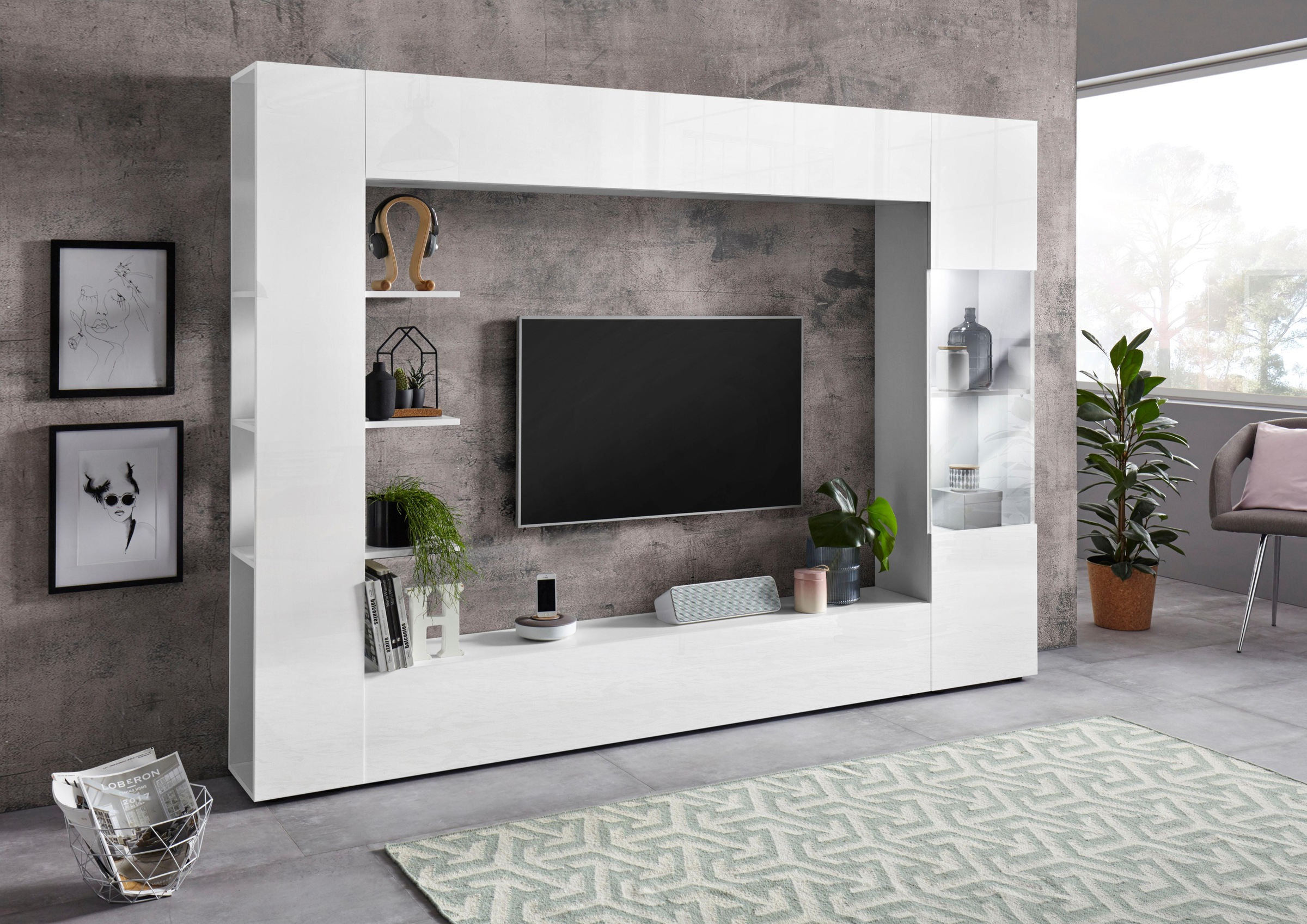 GOODproduct Wohnwand "Sorano" Set, 4 Stk. tlg.