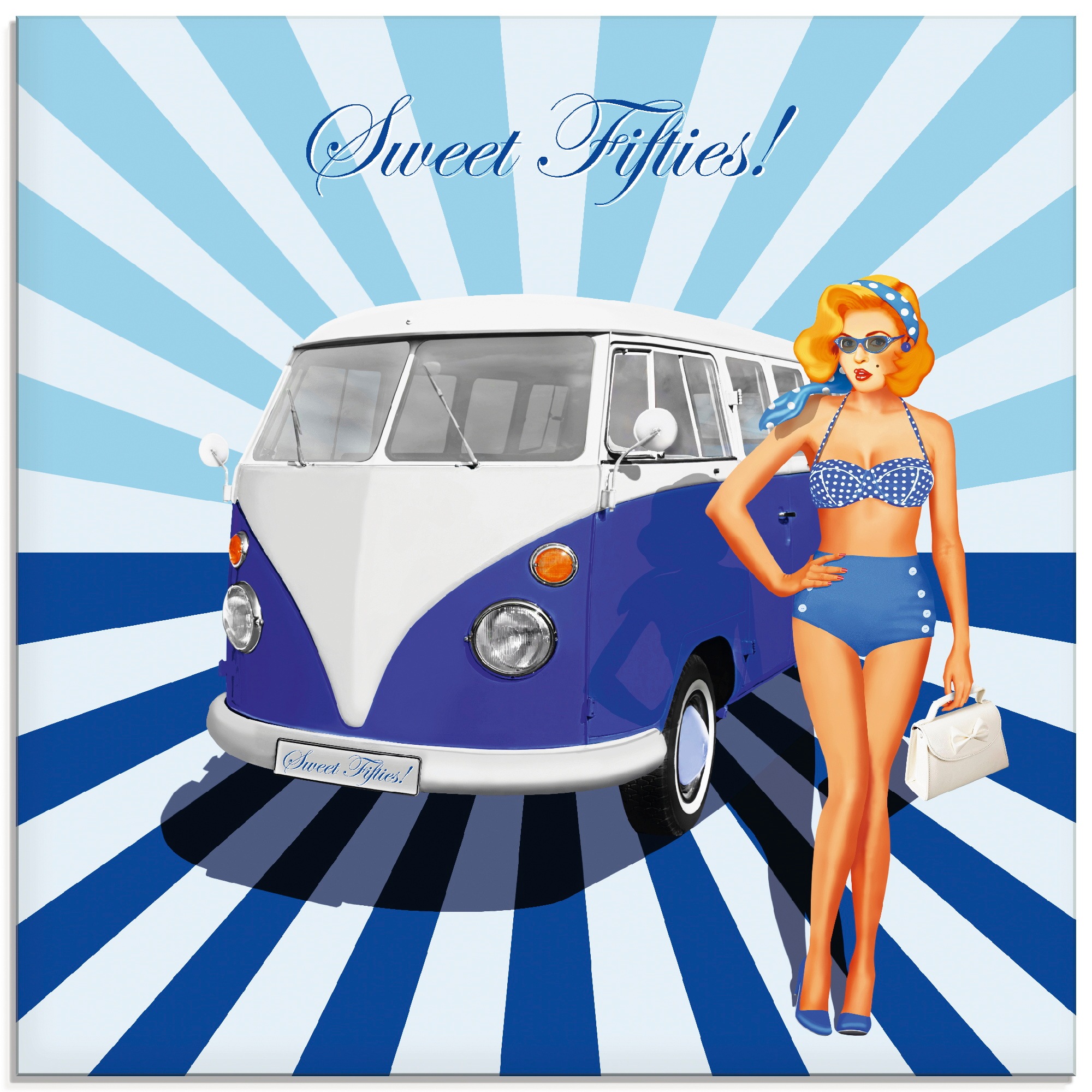 Image of Artland Glasbild »Süsse Fünfziger«, Auto, (1 St.) bei Ackermann Versand Schweiz