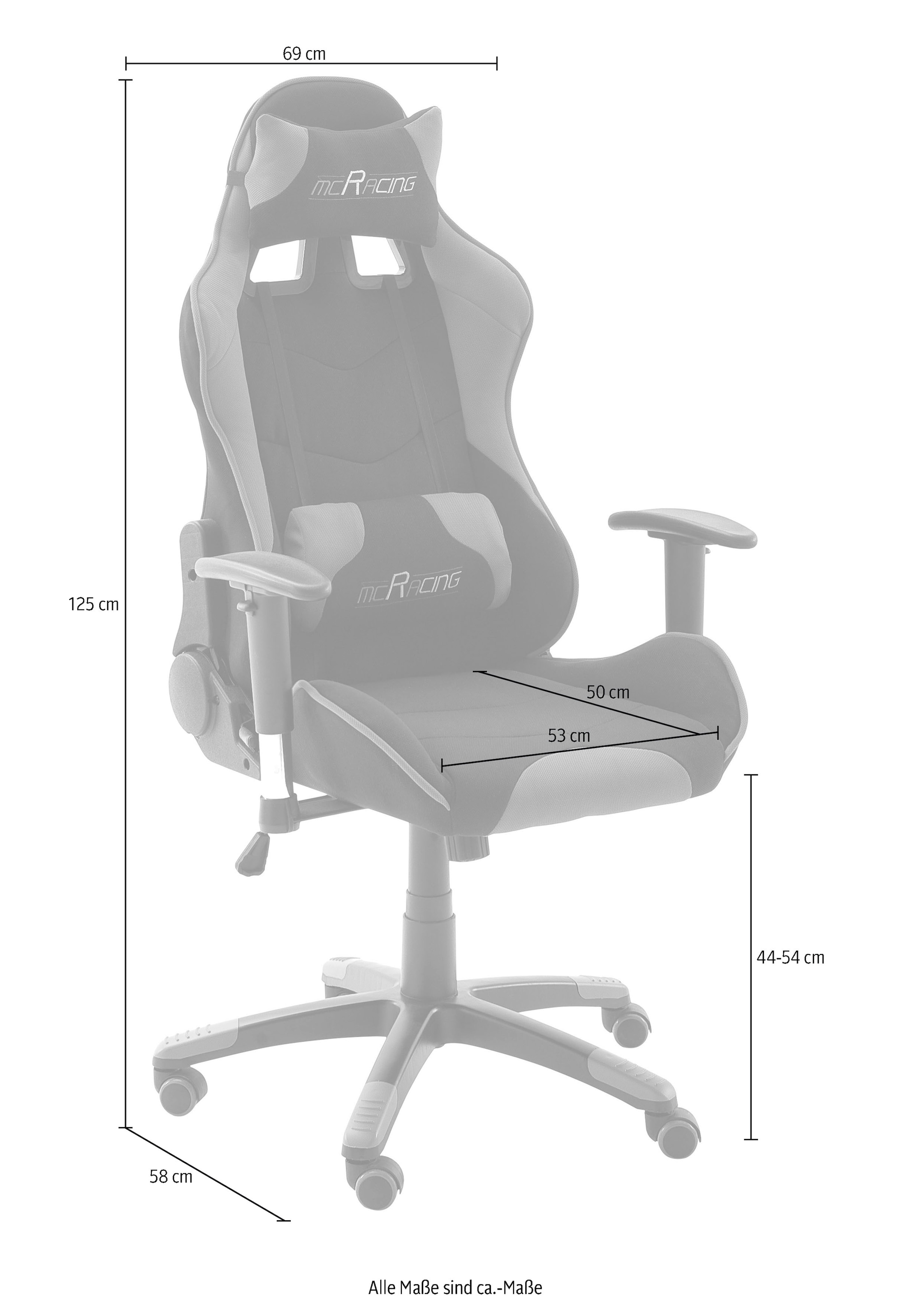 MCA furniture Gaming-Stuhl »MC Racing Gaming-Stuhl«, (Set), 1 St., Stoff, MC Racing Gaming-Stuhl