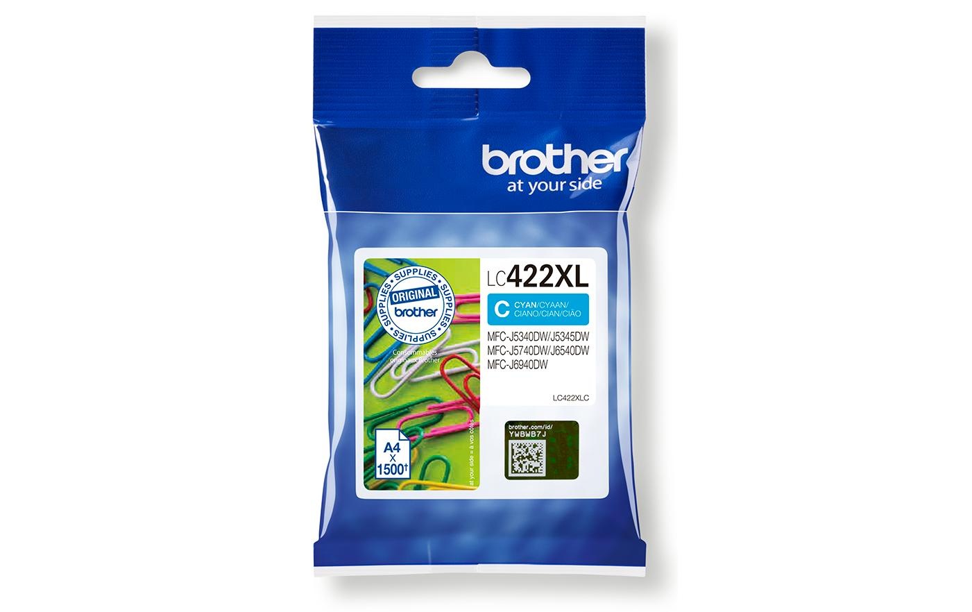 Brother Tintenpatrone »LC-422XLC Cyan«