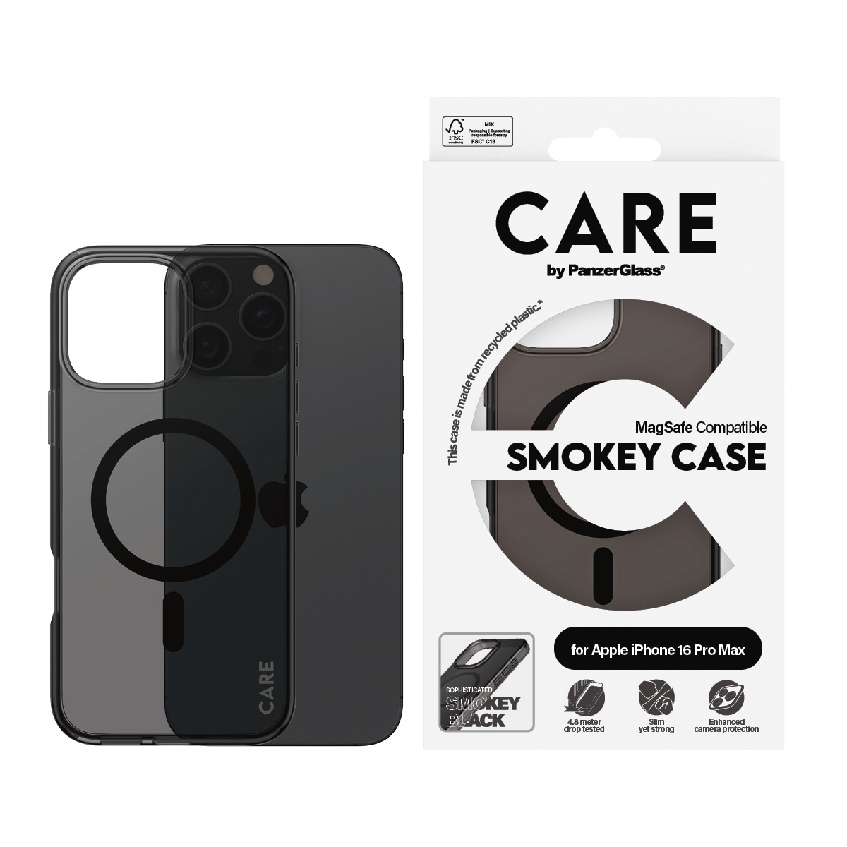 Image of CARE by PanzerGlass Handyhülle "Smokey Case für Apple iPhone 16 Pro Max" Backcover, Schutzhülle, Handyschutzhülle, Case, Schutzcase, stossfest