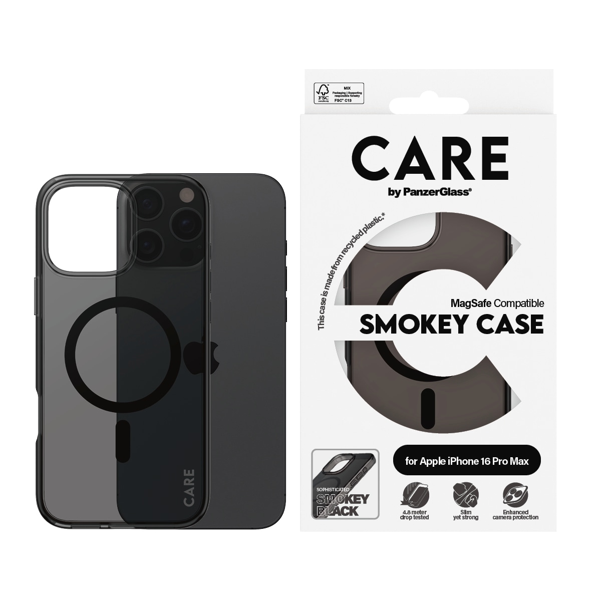 Image of CARE by PanzerGlass Handyhülle "Smokey Case für Apple iPhone 16 Pro Max" Smartphones Backcover, Schutzhülle, Handyschutzhülle, Case, Schutzcase, stossfest