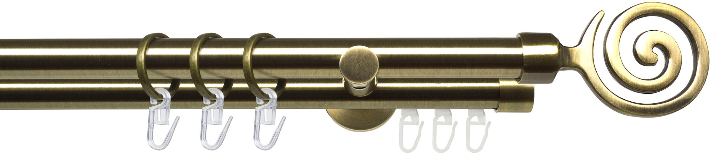 Image of Liedeco Gardinenstange "Stilgarnitur 20 mm Blues Eric" Ø 2 mm 2 läufig-läufig Fixmass Gardinenstange Komplett