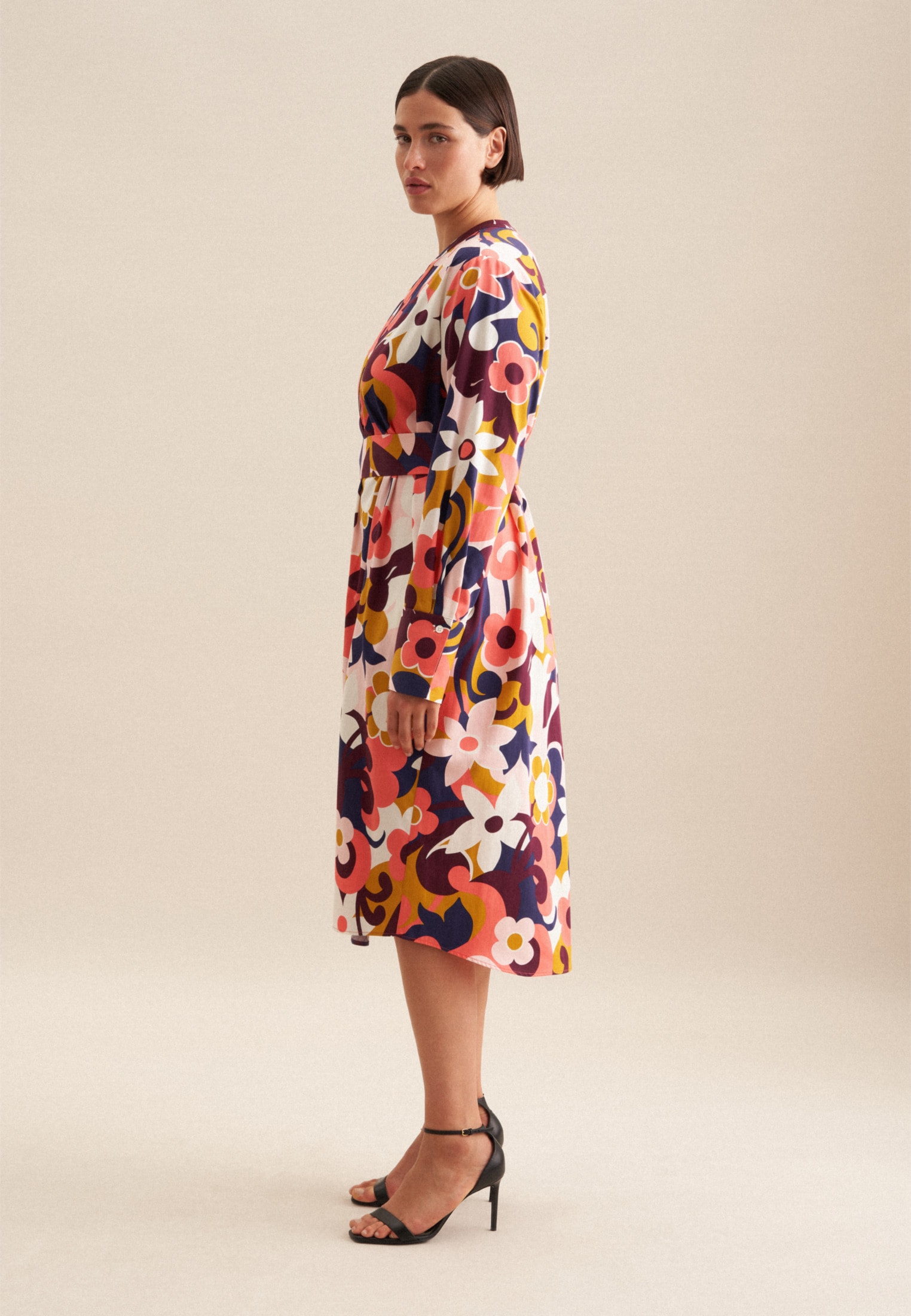 seidensticker Robe d'été »Schwarze Rose« 1/1 Kragen Floral