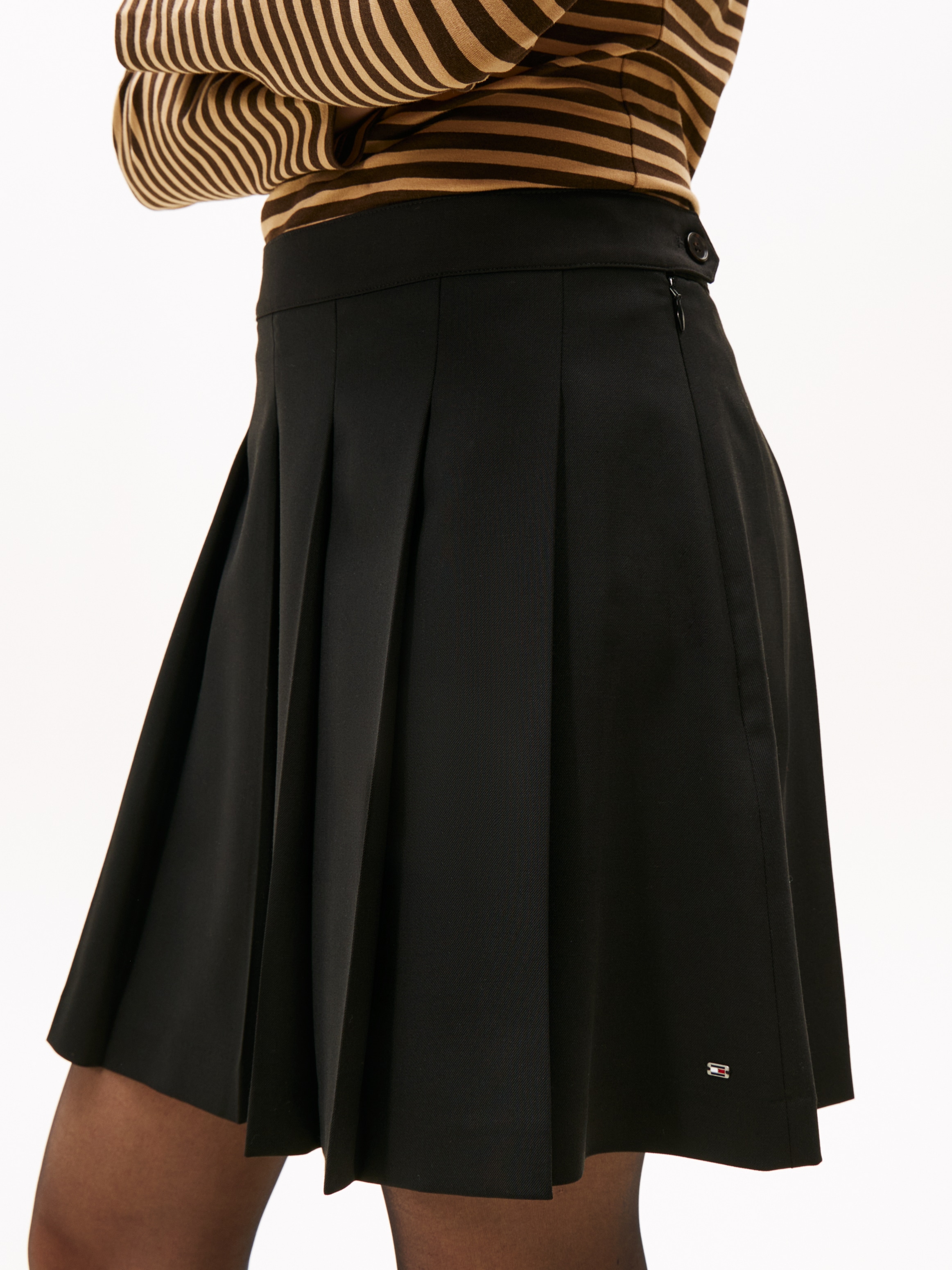 Tommy Hilfiger Plisseerock »TIMELESS WOOL PLEATED MINI SKIRT«, mit Wolle